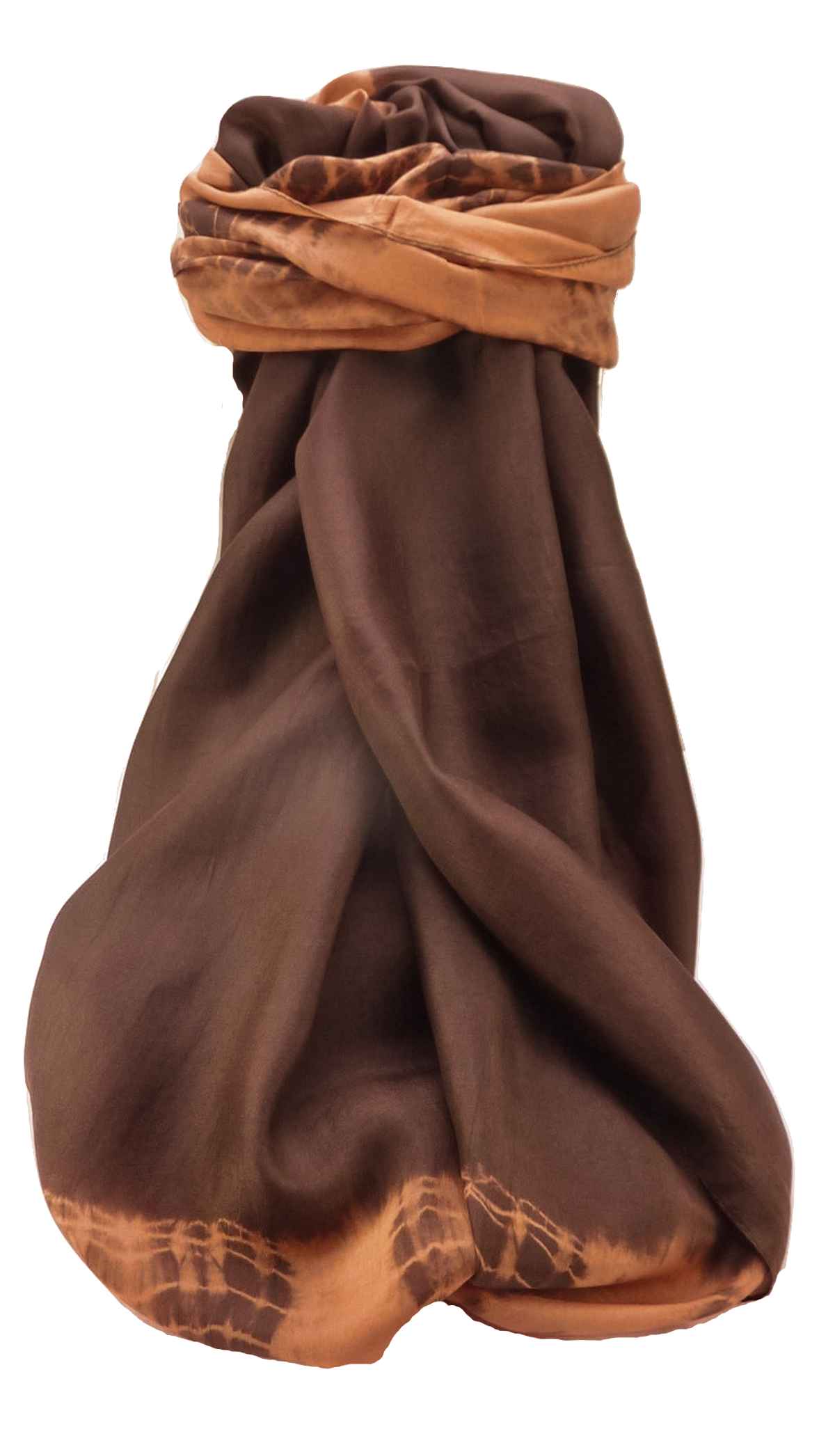 P&S Sciarpa Longa Contemporary Seta di Gelso Raman Chocolate