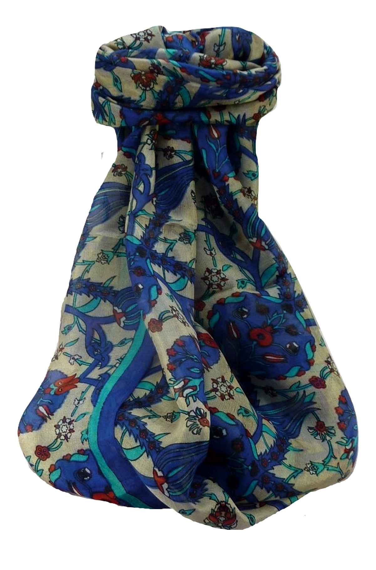 Mulberry Silk Contemporary Long Scarf Satya Blue by Pashmina & Silk