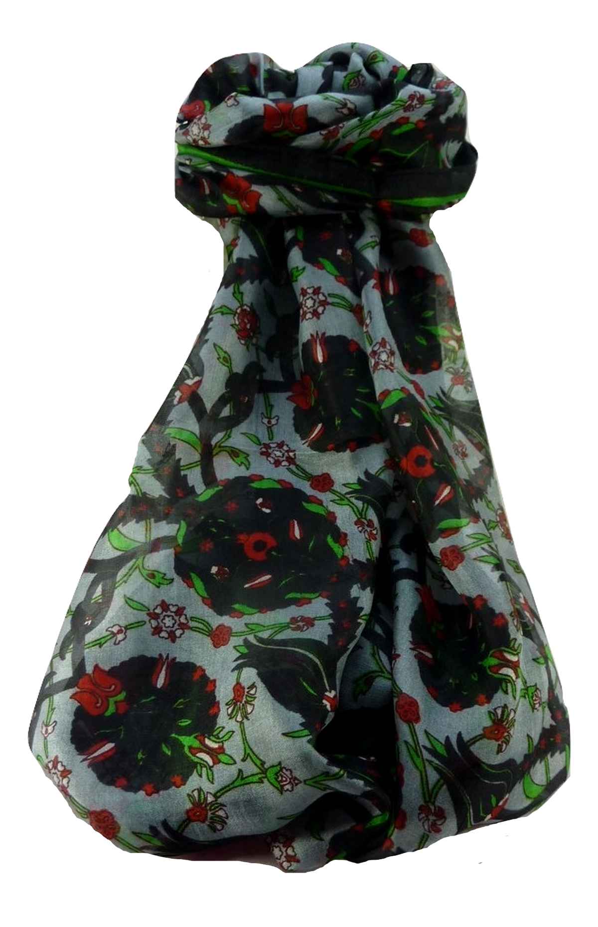 Mulberry Silk Contemporary Long Scarf Satya Black by Pashmina & Silk