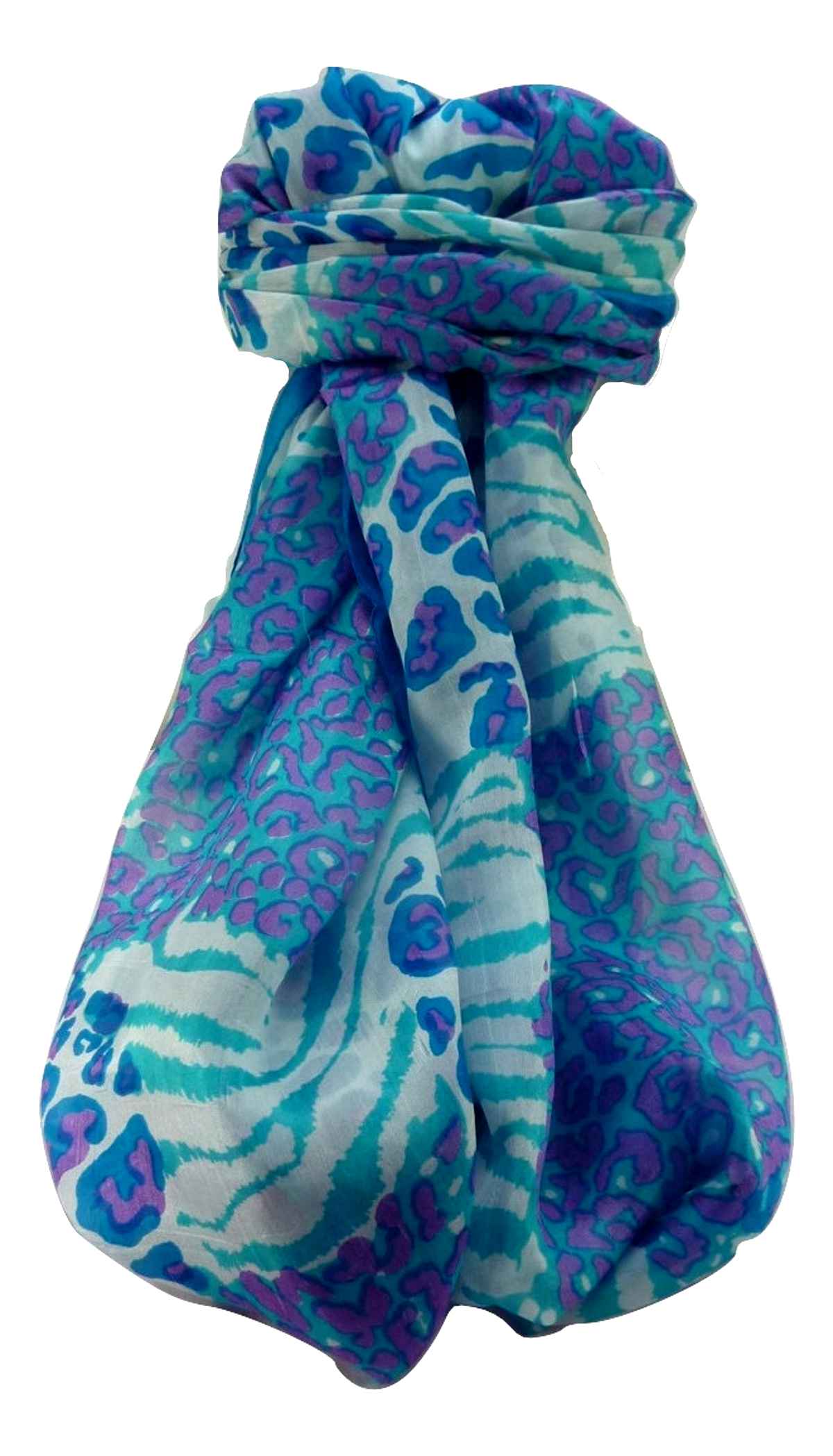 Mulberry Silk Contemporary Long Scarf Sha Aqua by Pashmina & Silk
