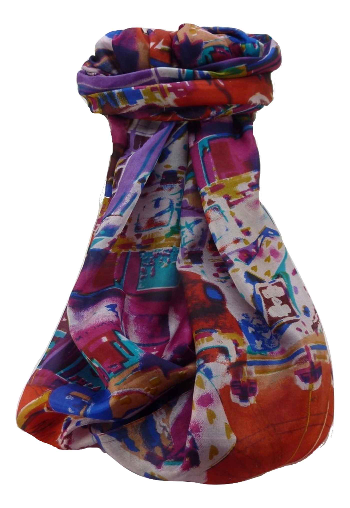 P&S Sciarpa Longa Contemporary Seta di Gelso Sunita Red