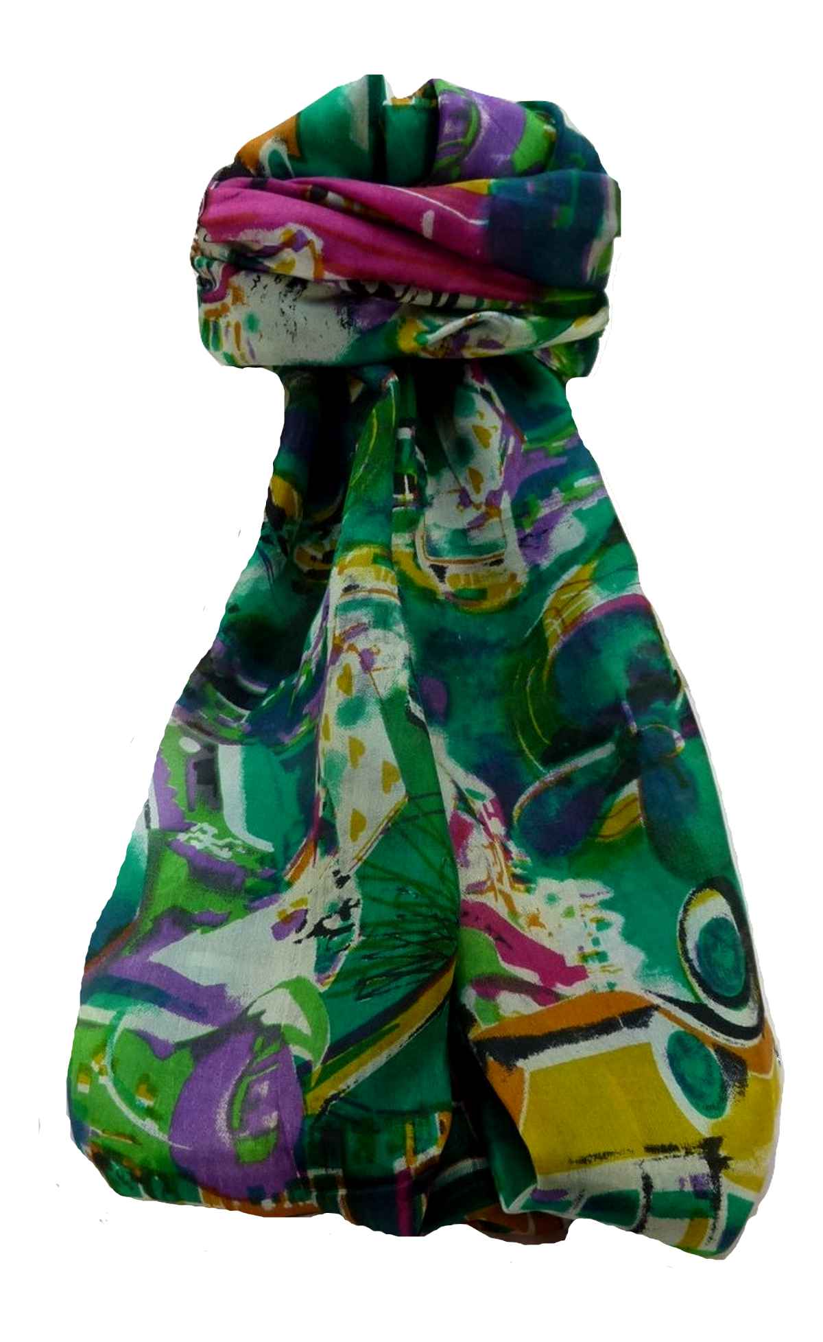 P&S Sciarpa Longa Contemporary Seta di Gelso Sunita Green