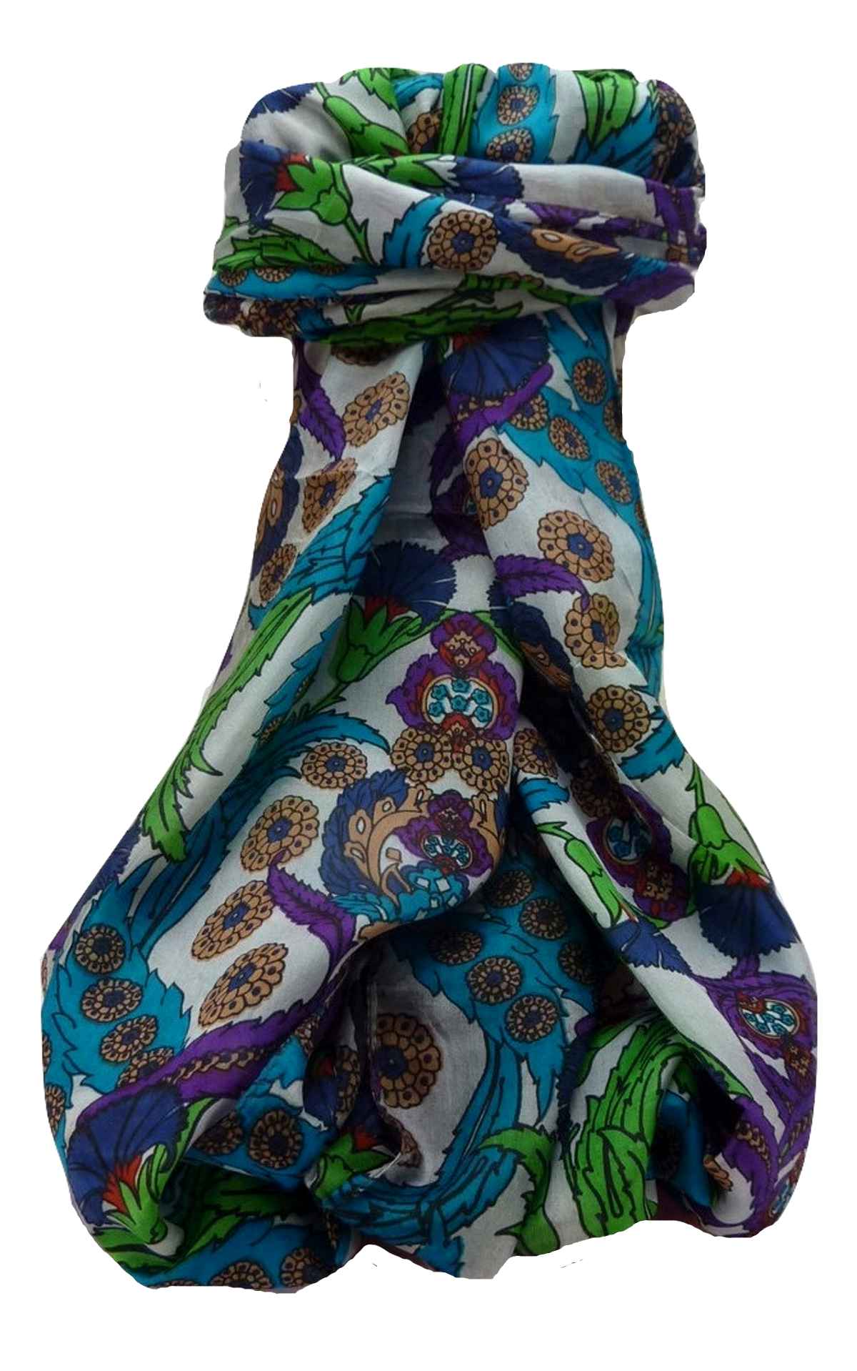 Mulberry Silk Contemporary Long Scarf Umar Multi Colour by Pashmina & Silk