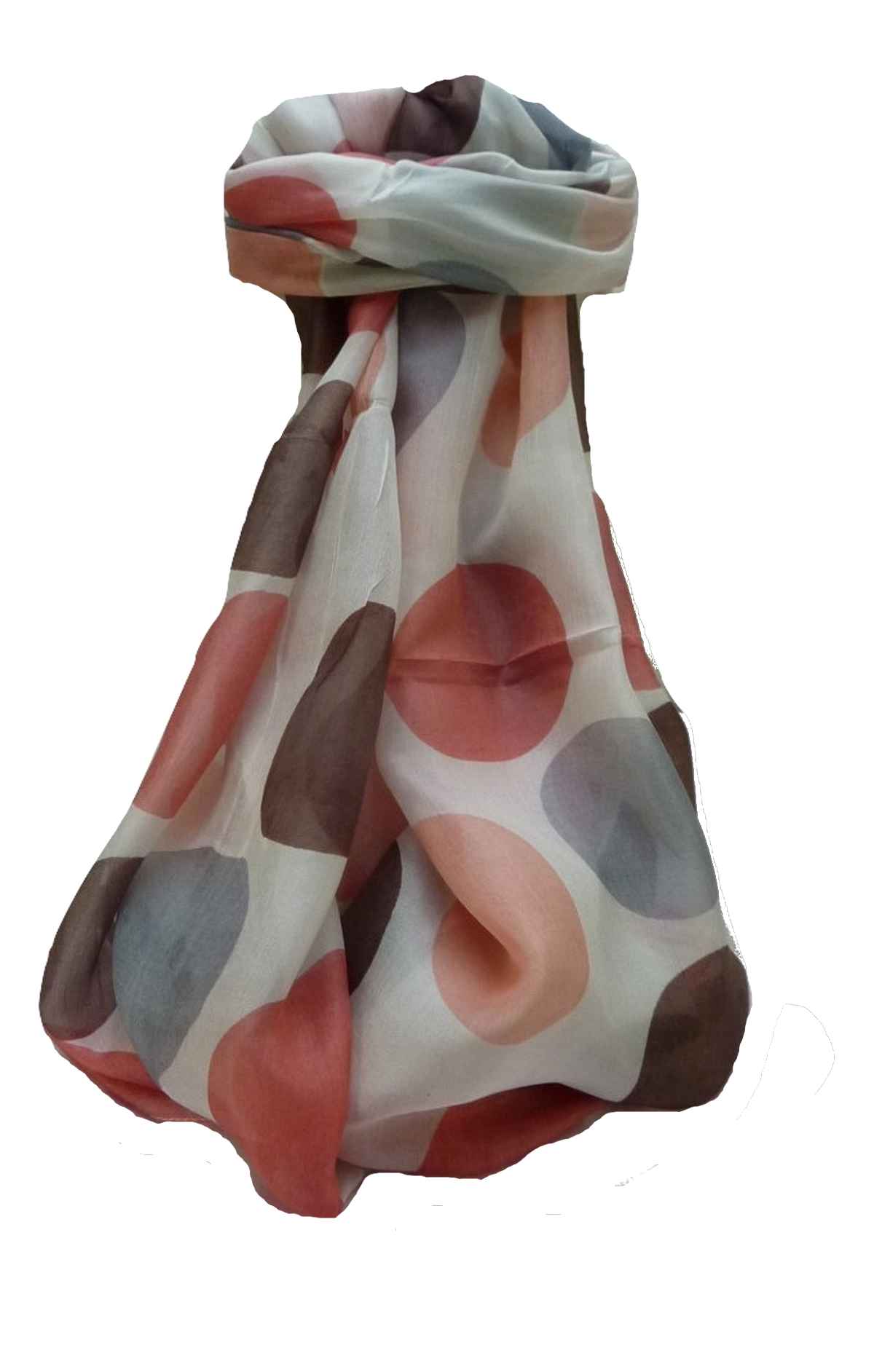 Mulberry Silk Contemporary Square Scarf Varun Brown by Pashmina & Silk
