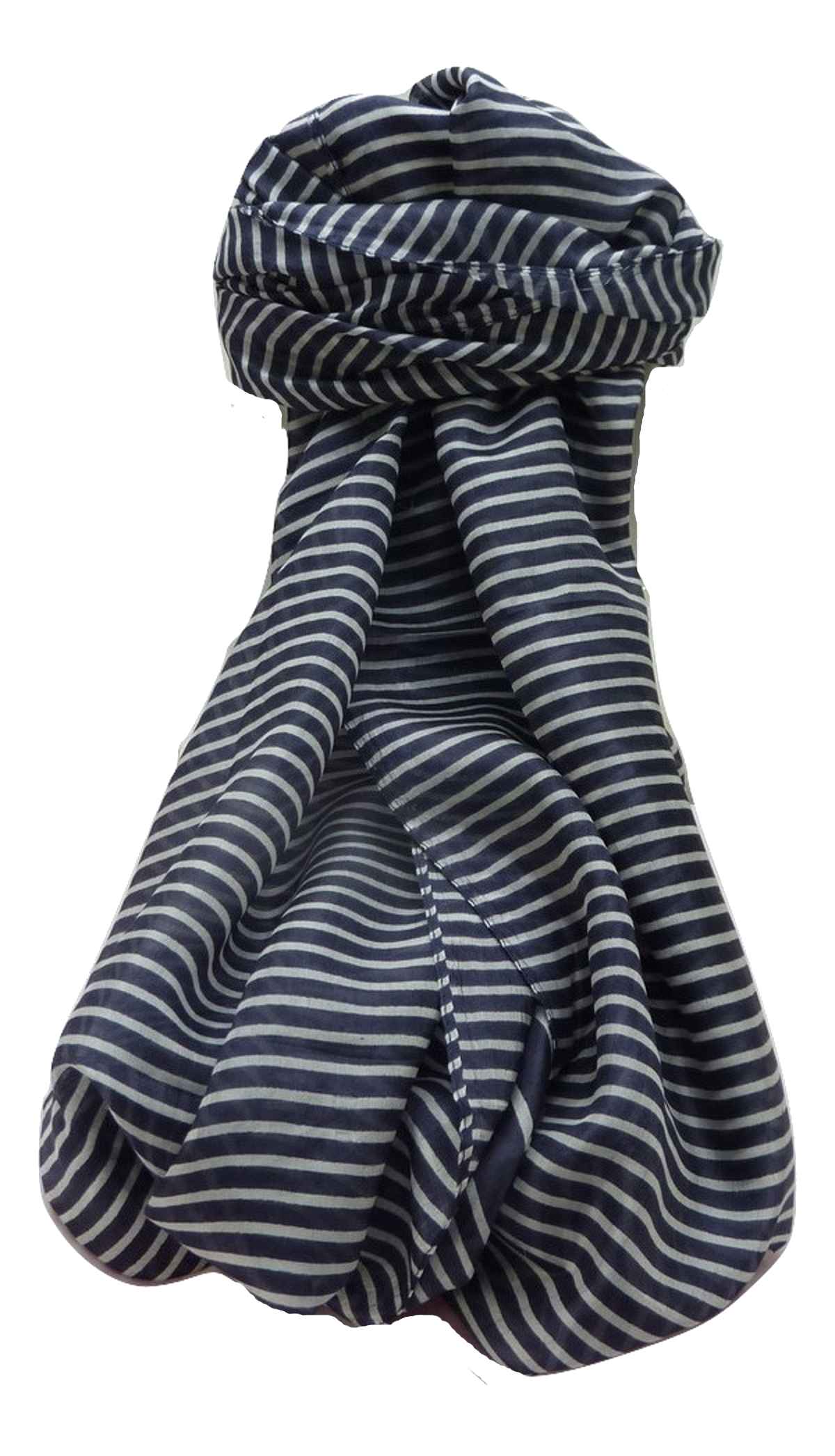 Mulberry Silk Contemporary Long Scarf Veena Black by Pashmina & Silk