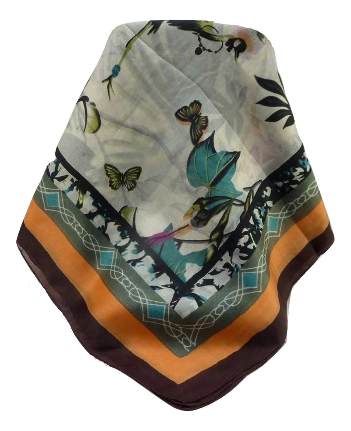 Mulberry Silk Contemporary Square Scarf Floral F241 by Pashmina & Silk