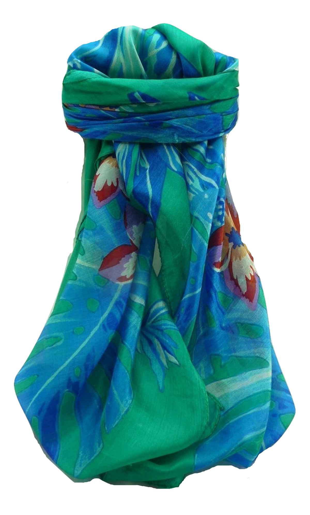 Mulberry Silk Contemporary Square Scarf Floral F254 by Pashmina & Silk