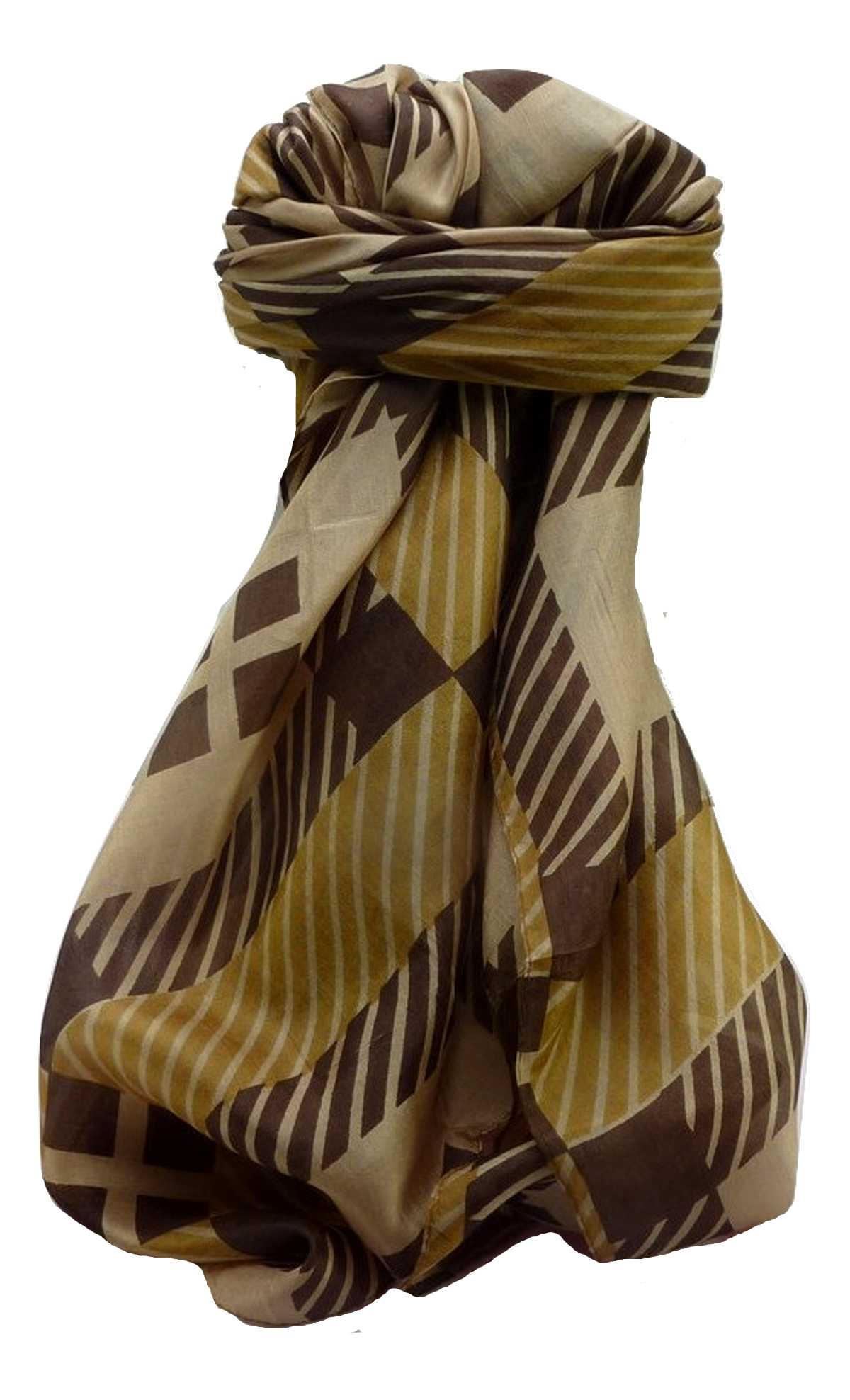 Mulberry Silk Contemporary Square Scarf Geometric G141 by Pashmina & Silk