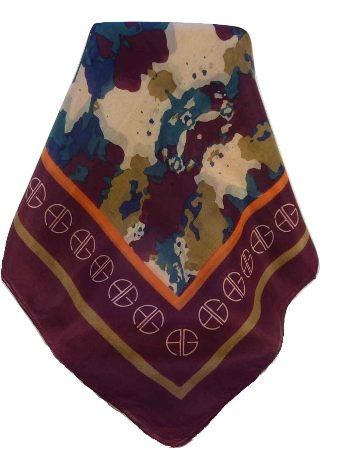 Mulberry Silk Contemporary Square Scarf Mitali Wine by Pashmina & Silk