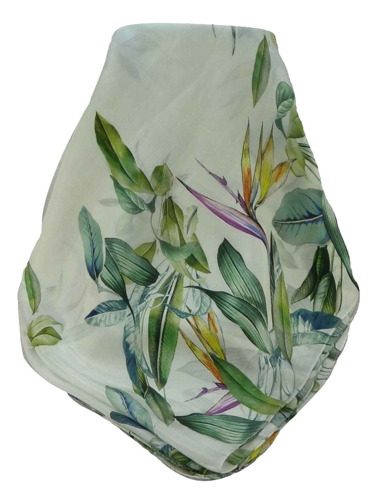 Pashmina & Silk sciarpa grande volume tessuto a mano 100% seta di Karinmagar modello uccello del paradiso