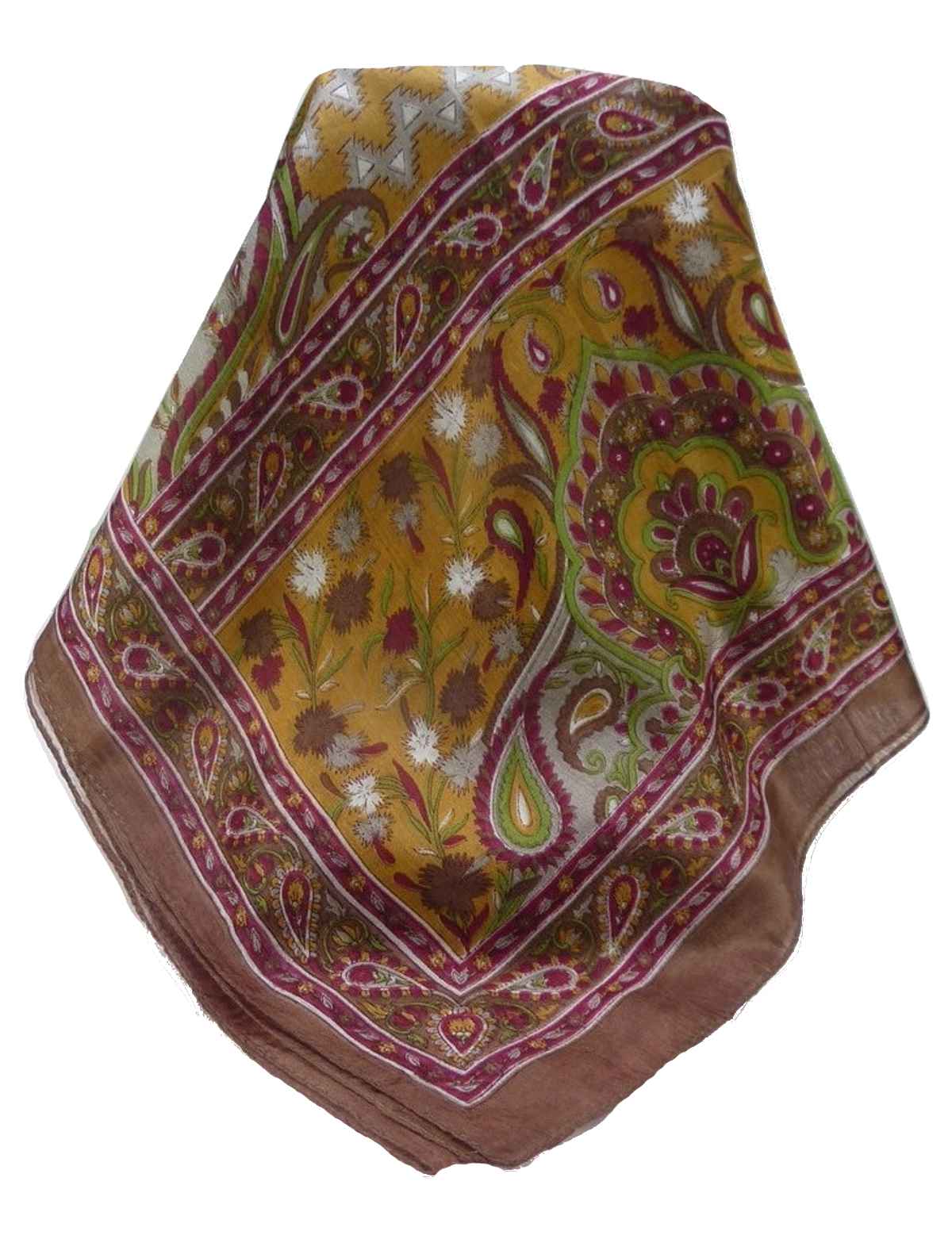 Tradizionale Sciarpa Longa di Seta Alka Chestnut di Pashmina & Silk