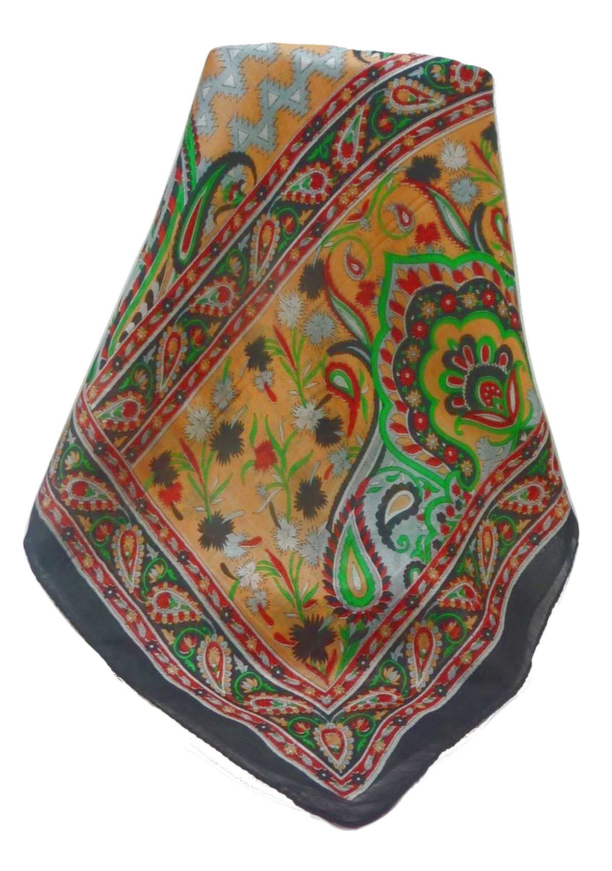 Tradizionale Sciarpa Longa di Seta Alka Black di Pashmina & Silk