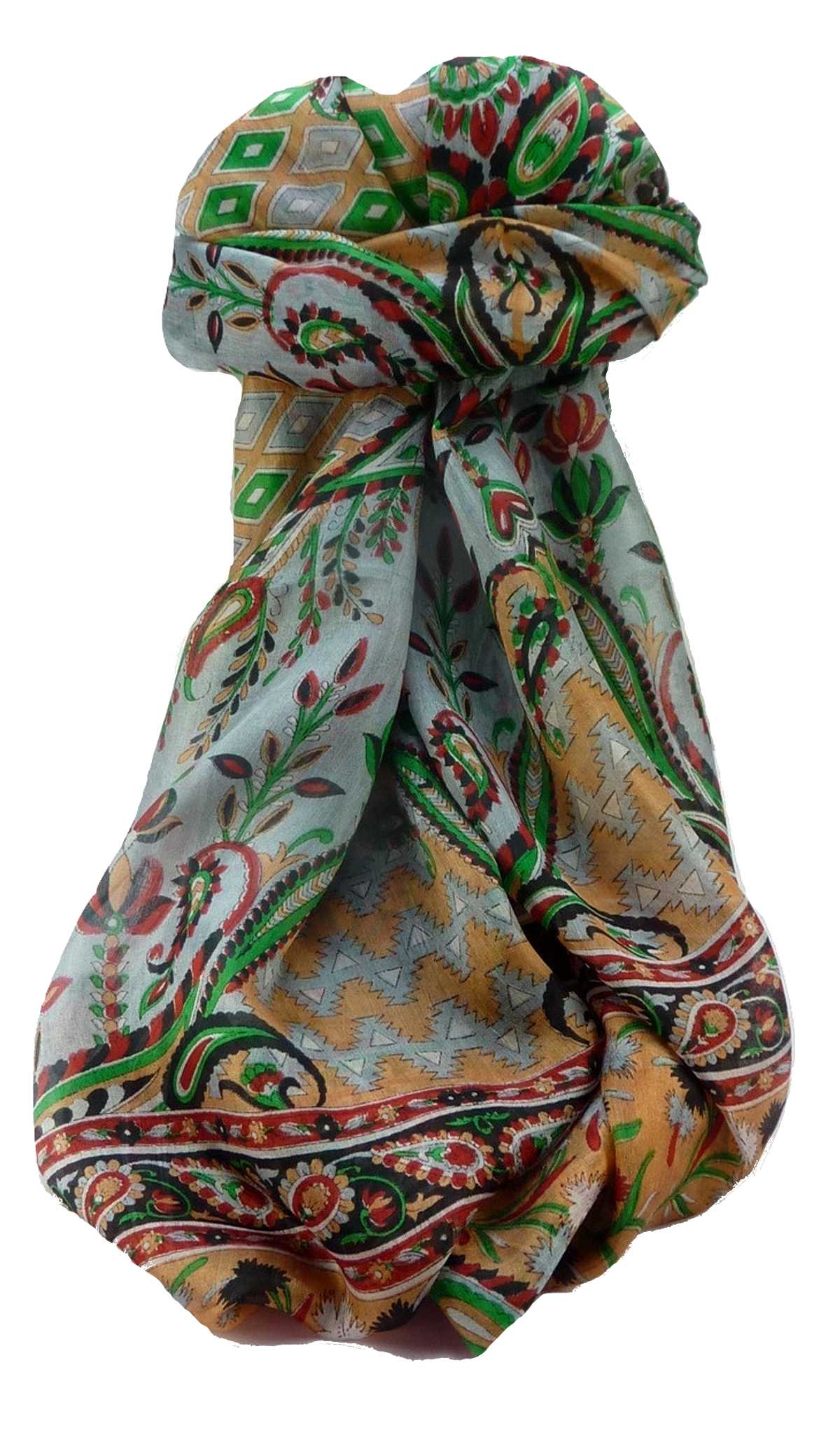 Tradizionale Sciarpa Longa di Seta Alka Black di Pashmina & Silk