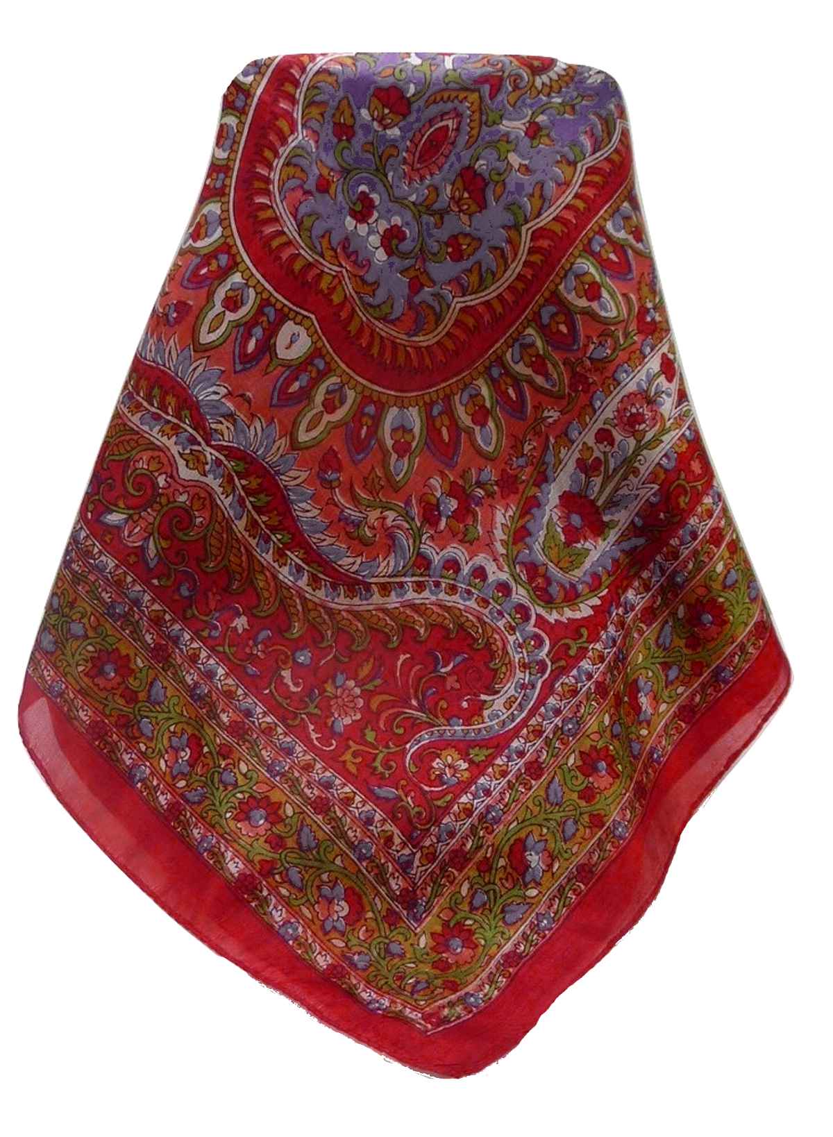 Tradizionale Sciarpa Longa di Seta Amrindar Scarlet di Pashmina & Silk