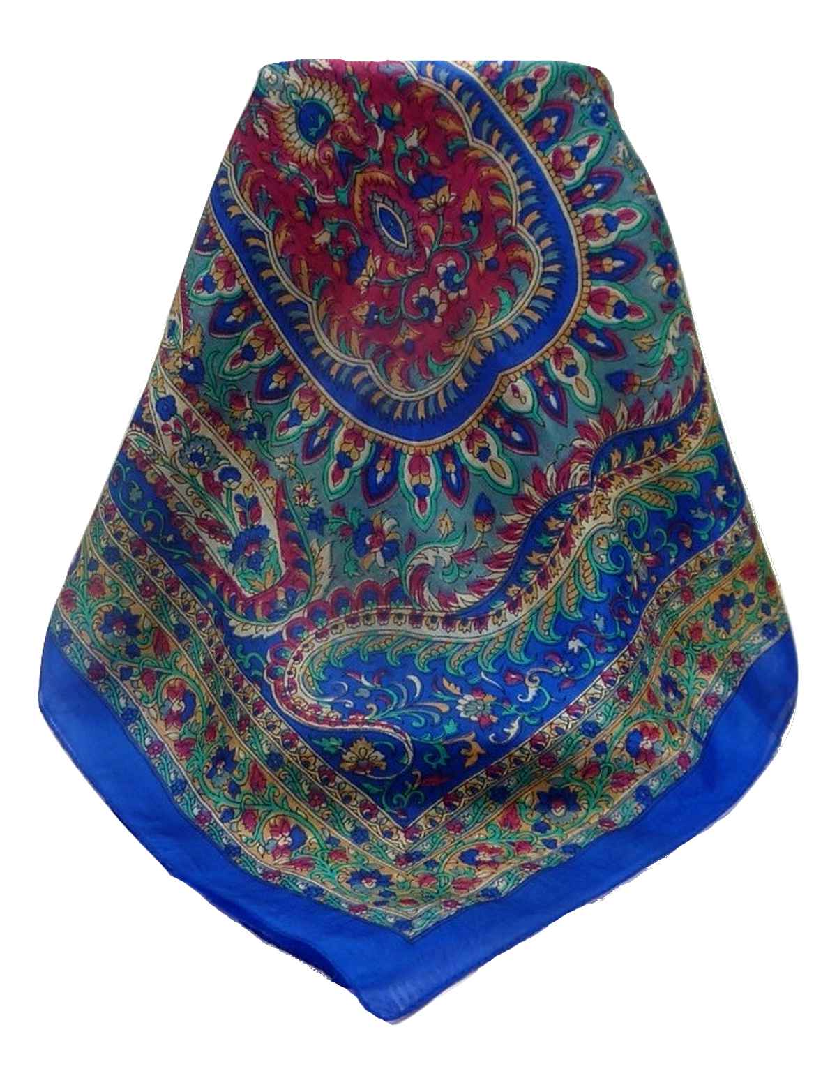 Mulberry Silk Traditional Long Scarf Amrindar Blue by Pashmina & Silk