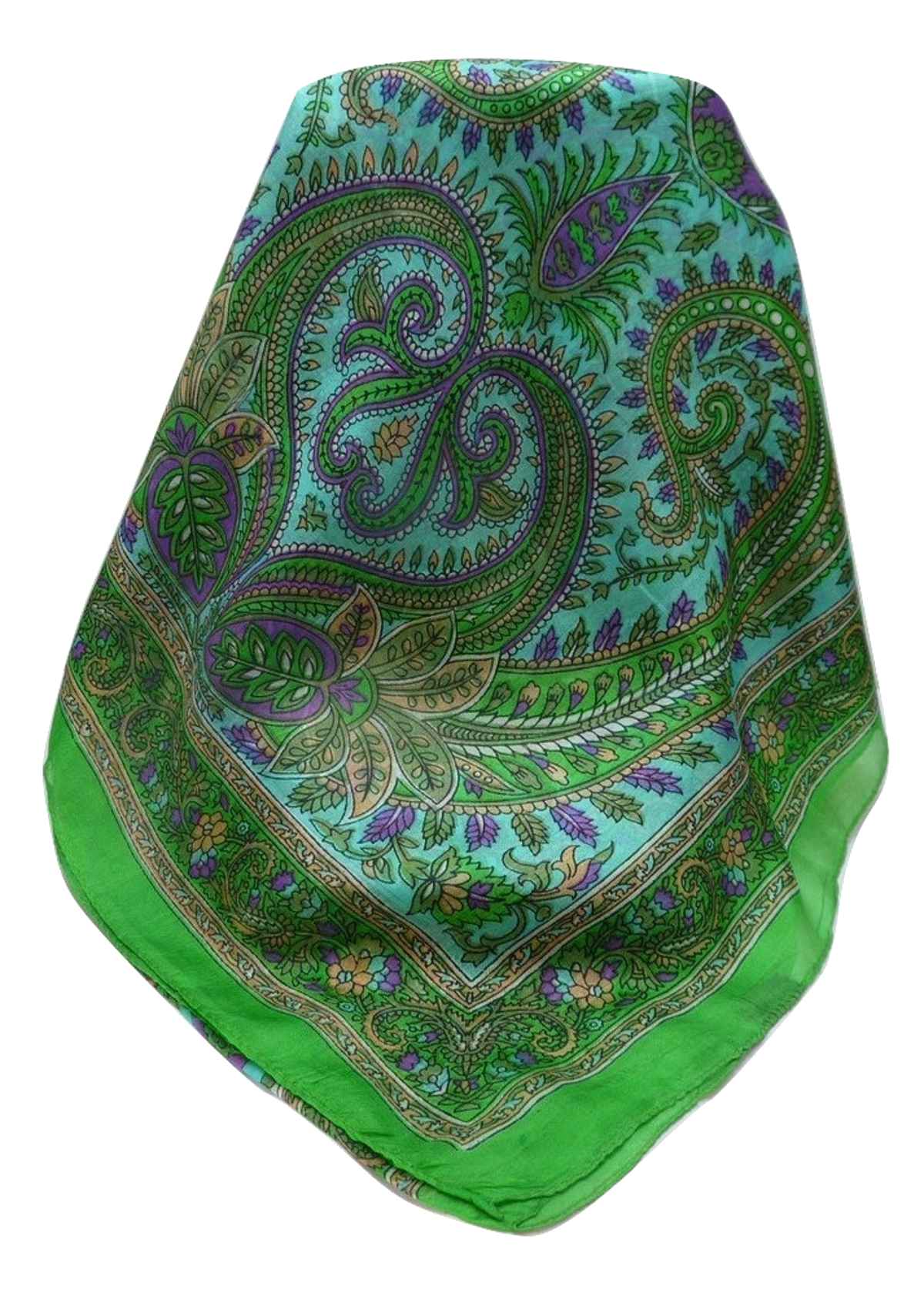 Mulberry Silk Traditional Long Scarf Dasari Emerald by Pashmina & Silk