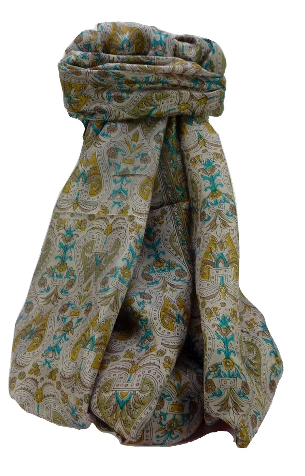 Tradizionale Sciarpa Longa di Seta Dwarak Chestnut di Pashmina & Silk