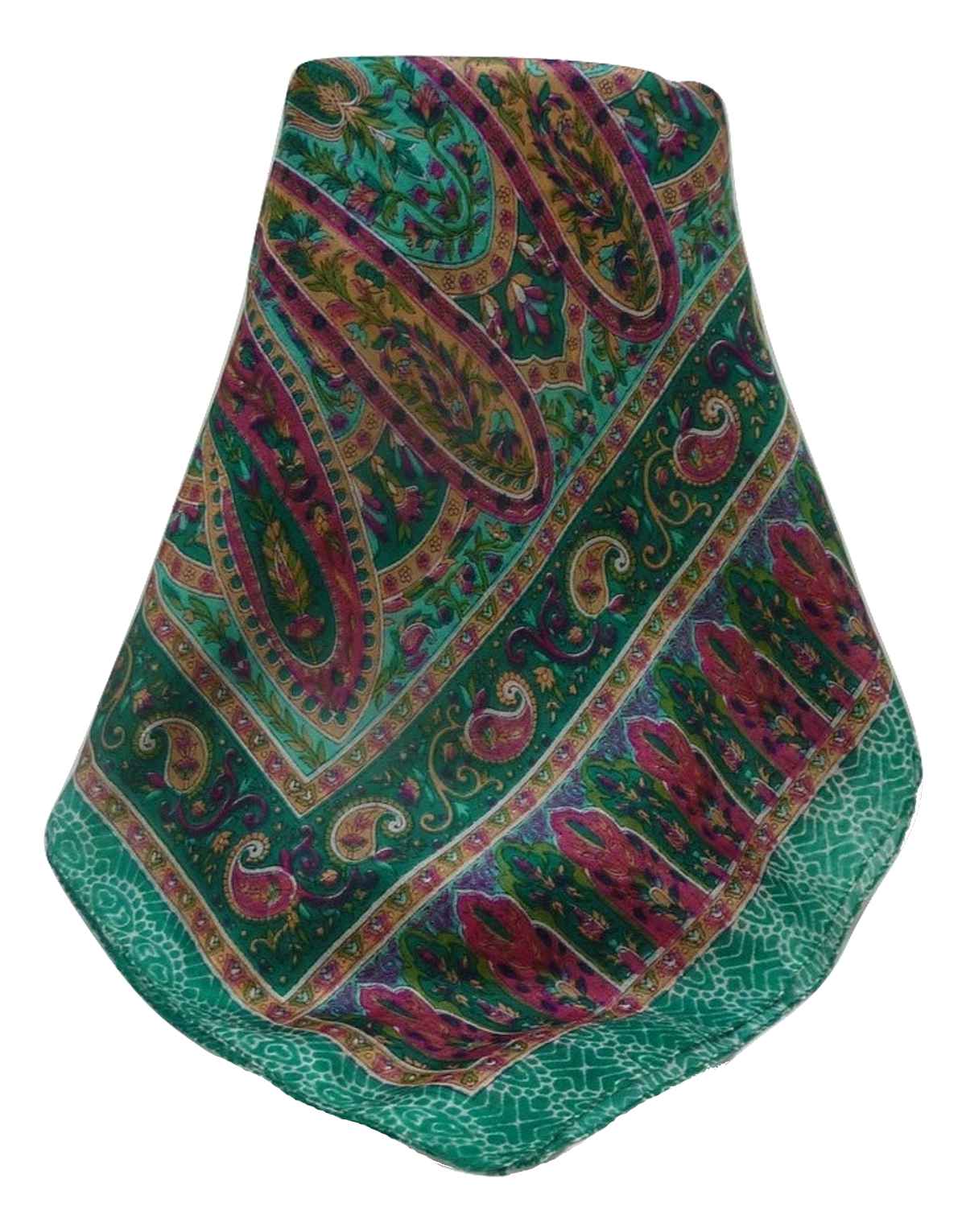 Tradizionale Sciarpa Longa di Seta Kaliash Teal di Pashmina & Silk