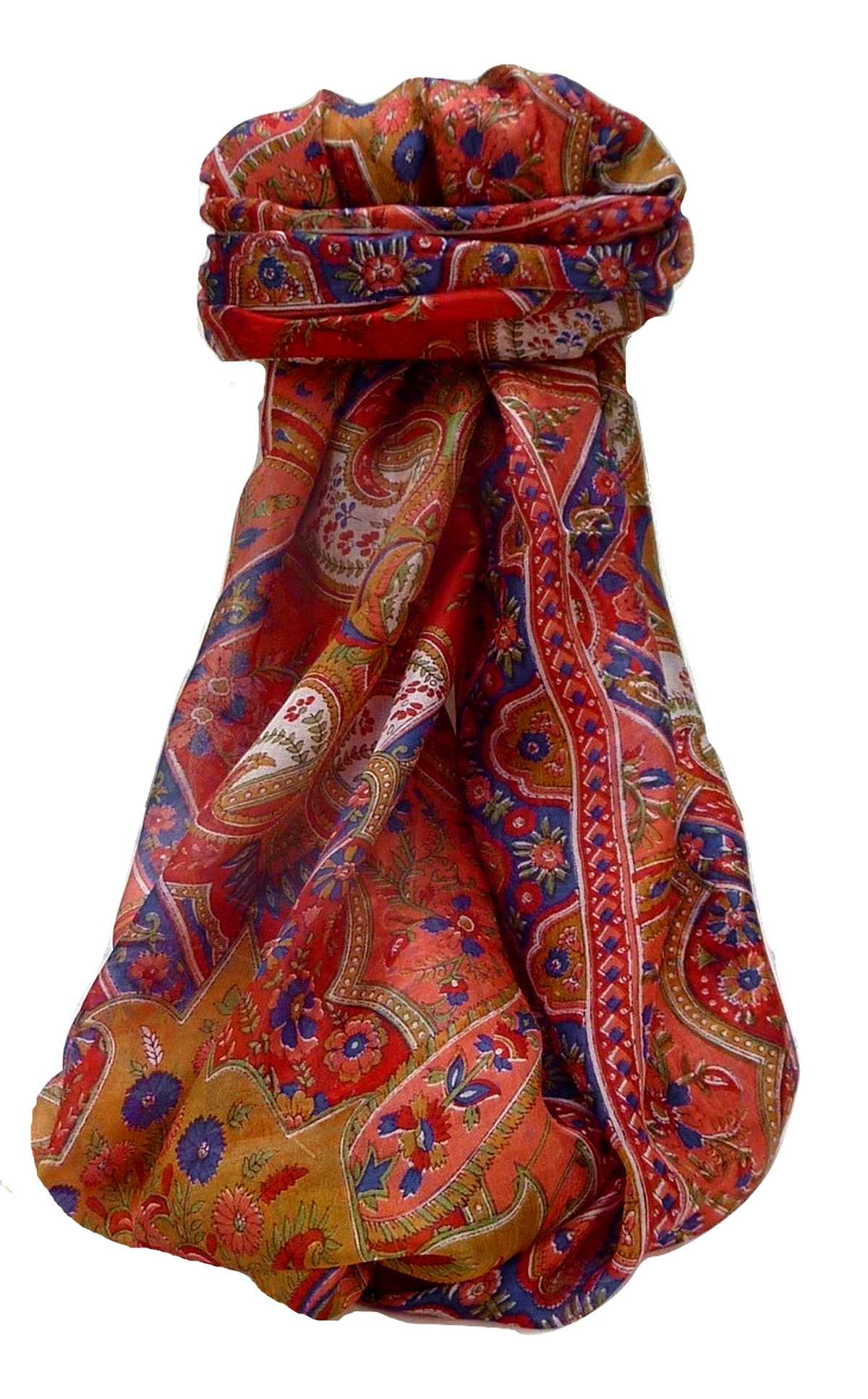 Foulard Traditional Soie de Mûrier Kalyan Scarlet 