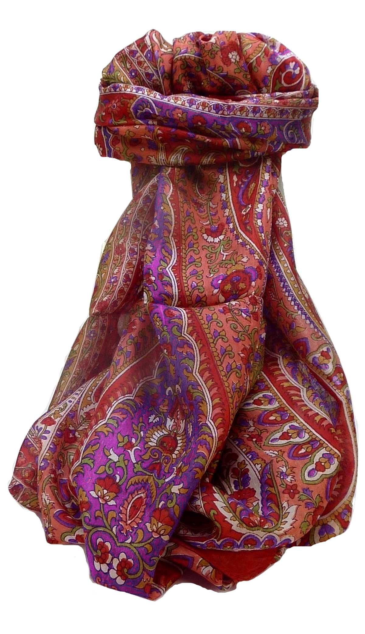 Tradizionale Sciarpa Longa di Seta Karita Scarlet di Pashmina & Silk
