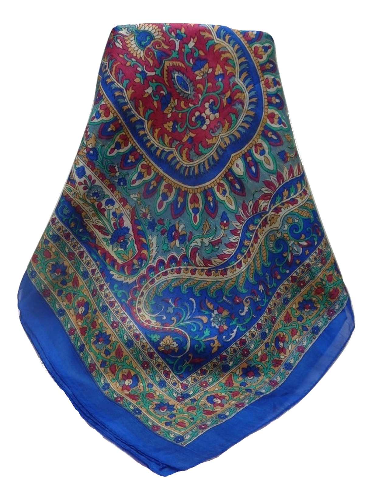 Tradizionale Sciarpa Longa di Seta Karita Blue di Pashmina & Silk