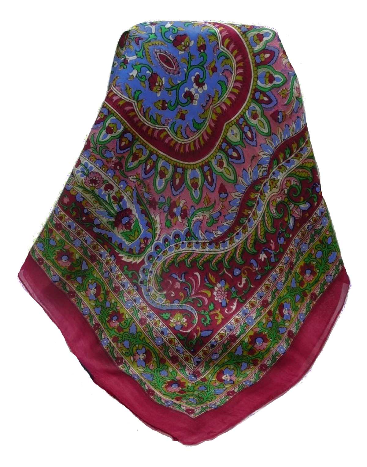 Tradizionale Sciarpa Longa di Seta Karita Wine di Pashmina & Silk