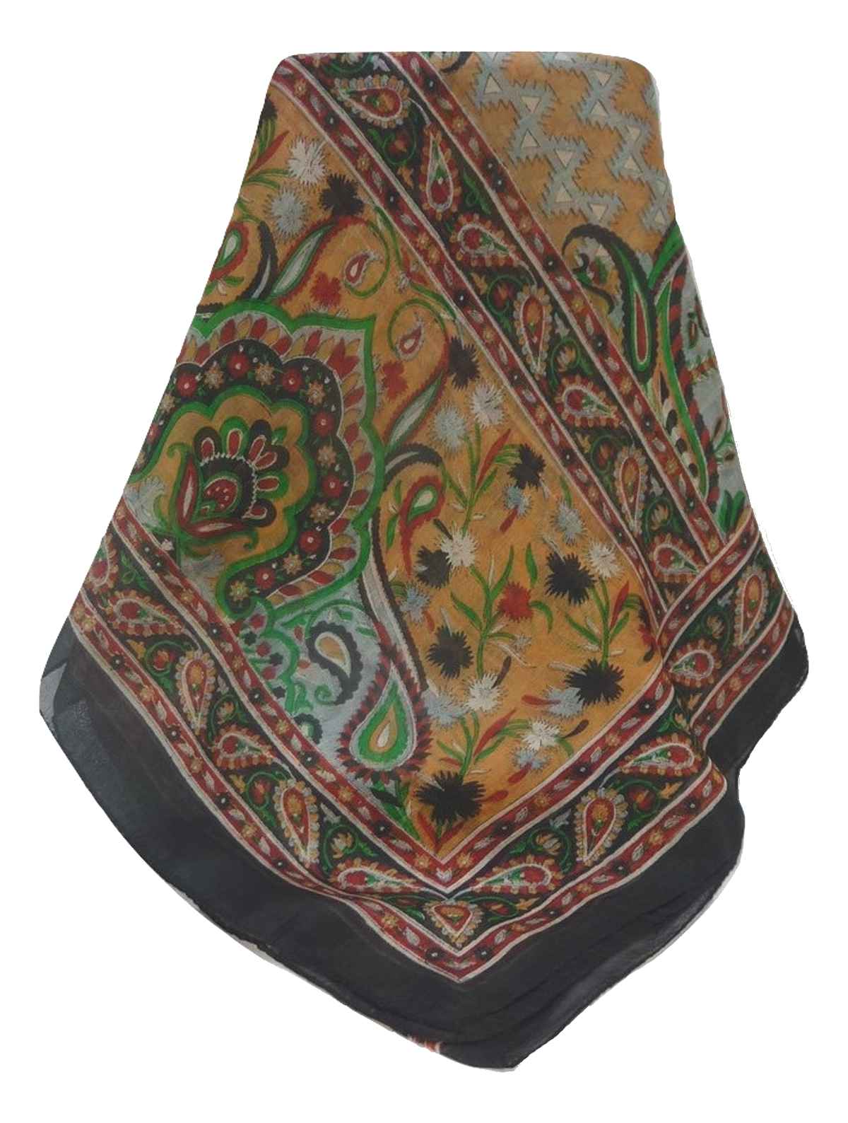 Tradizionale Sciarpa Longa di Seta Kazia Black di Pashmina & Silk