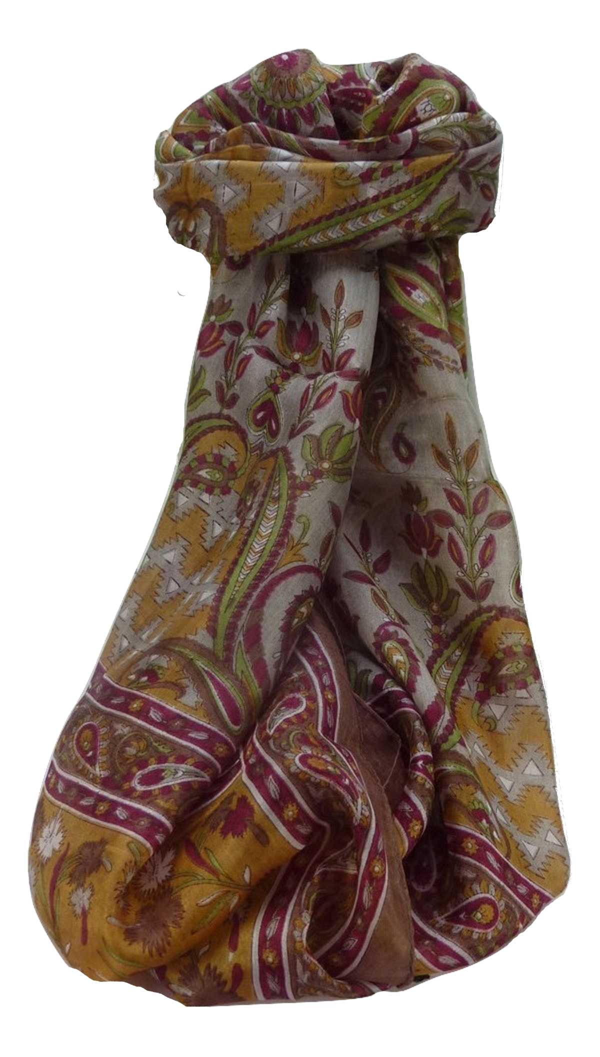 Tradizionale Sciarpa Longa di Seta Kazia Chestnut di Pashmina & Silk