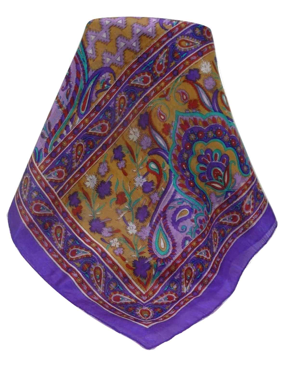 Tradizionale Sciarpa Longa di Seta Kazia Indigo di Pashmina & Silk