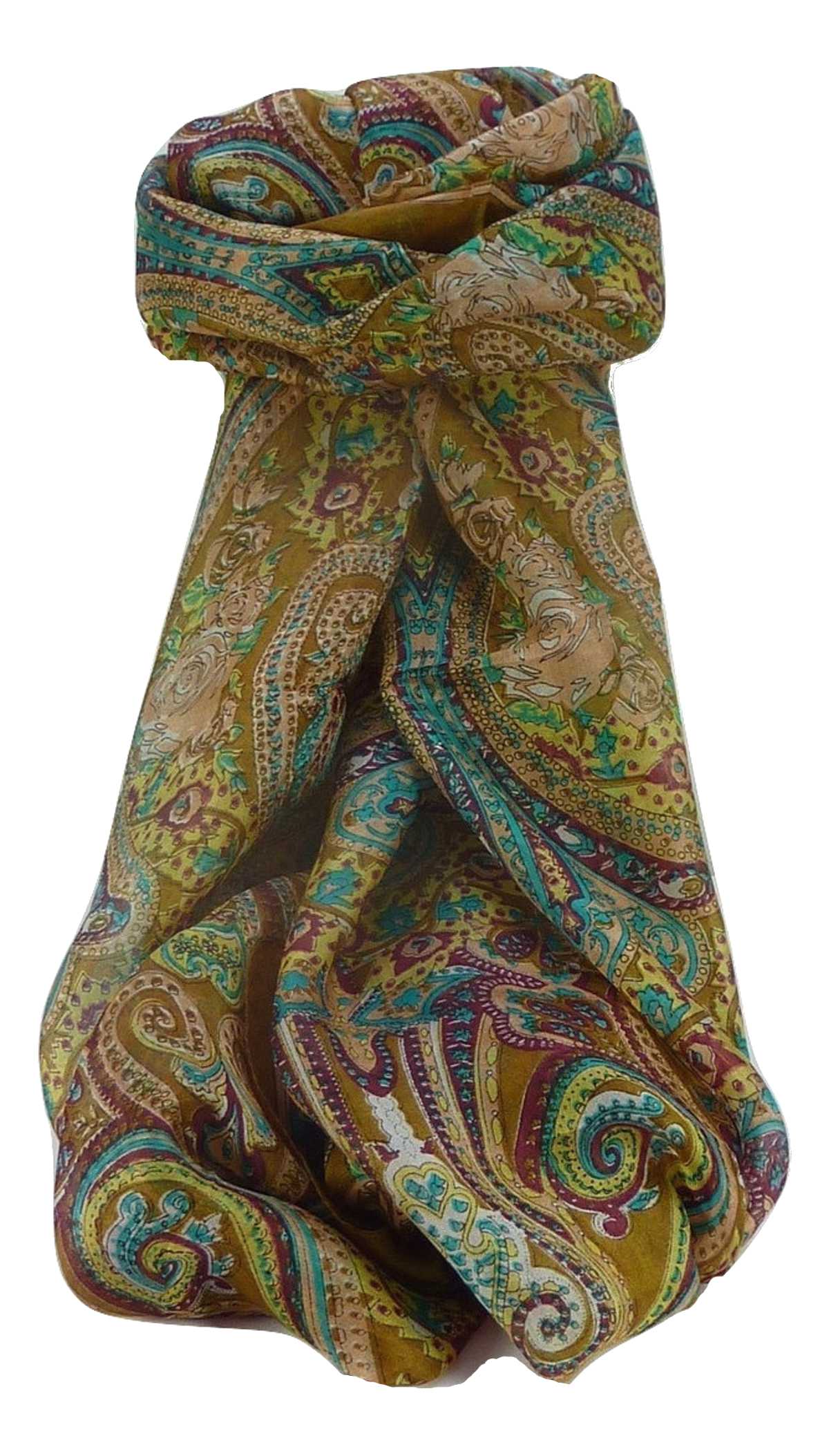Mulberry Silk Traditional Long Scarf Monali Chestnut by Pashmina & Silk
