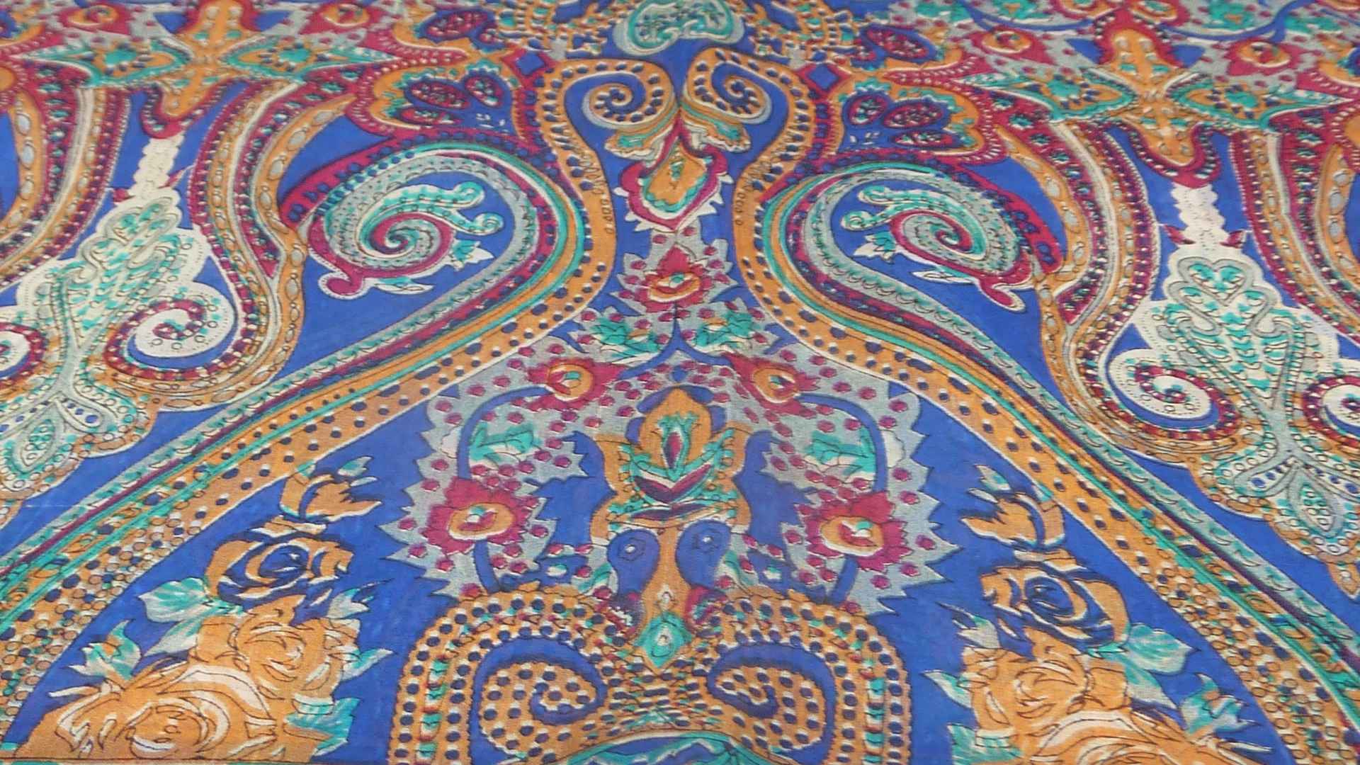 Mulberry Silk Traditional Long Scarf Monali Blue by Pashmina & Silk