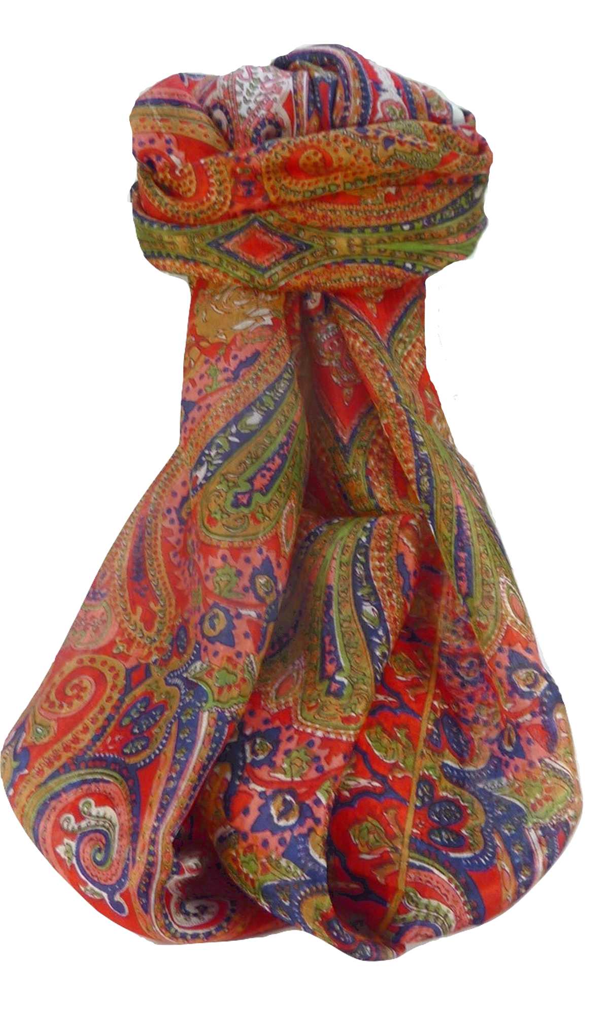 Mulberry Silk Traditional Long Scarf Monali Scarlet by Pashmina & Silk