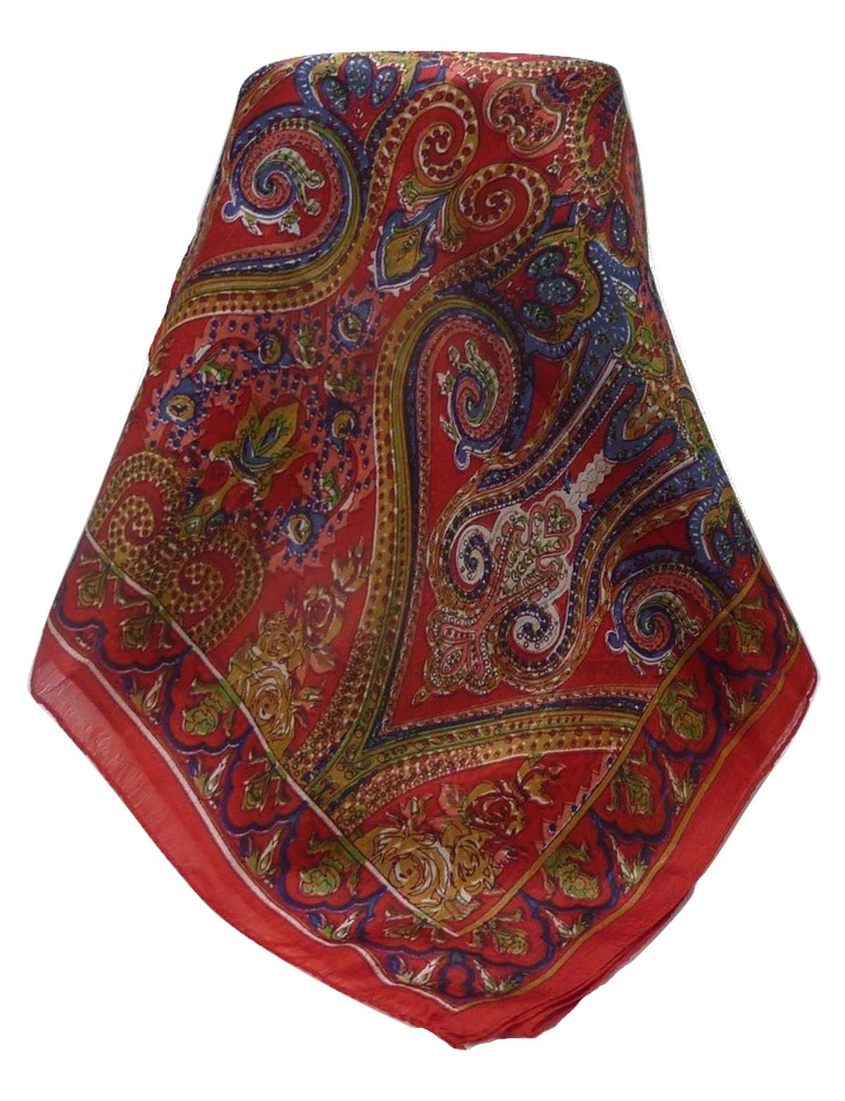 Mulberry Silk Traditional Long Scarf Palekar Scarlet by Pashmina & Silk