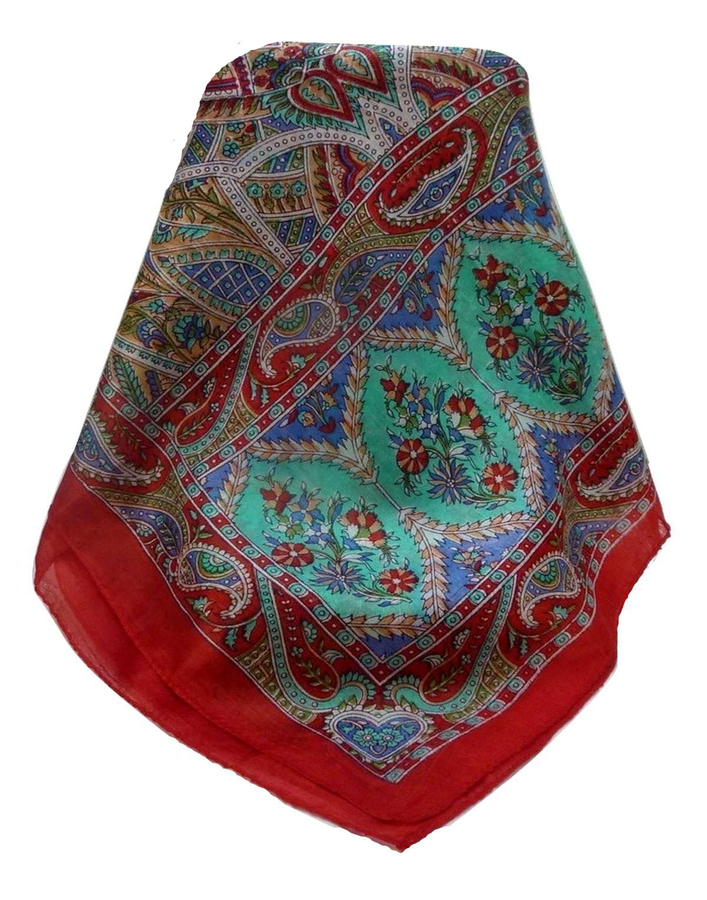 Tradizionale Sciarpa Longa di Seta Prakash Scarlet di Pashmina & Silk