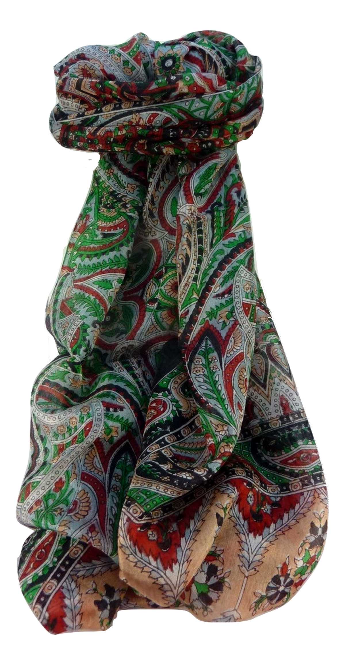 Tradizionale Sciarpa Longa di Seta Prakash Black di Pashmina & Silk