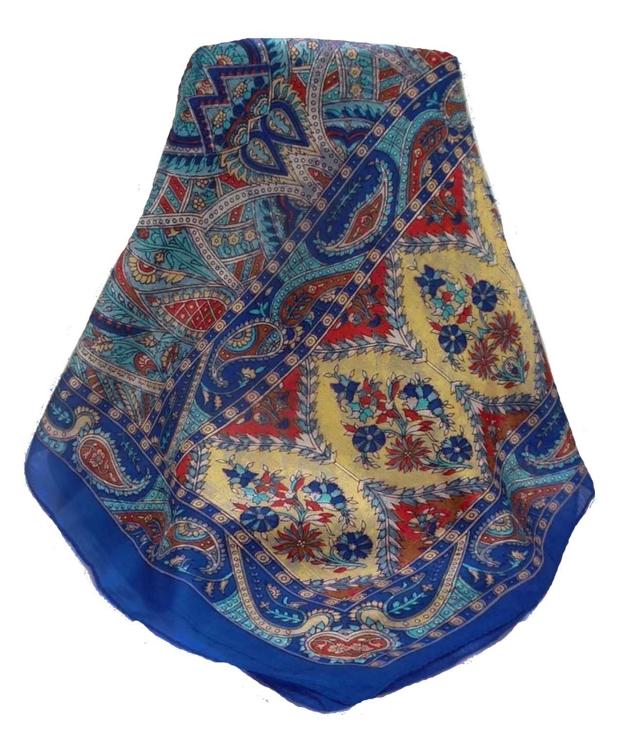 Tradizionale Sciarpa Longa di Seta Ramash Blue di Pashmina & Silk