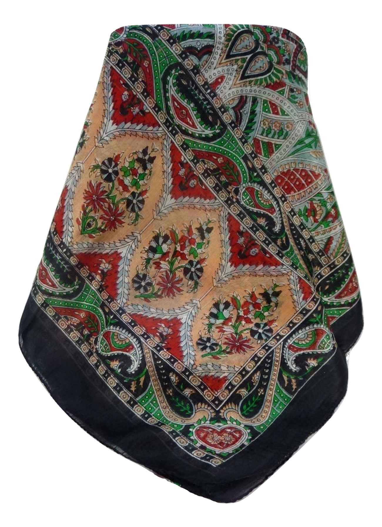 Tradizionale Sciarpa Longa di Seta Ramash Black di Pashmina & Silk