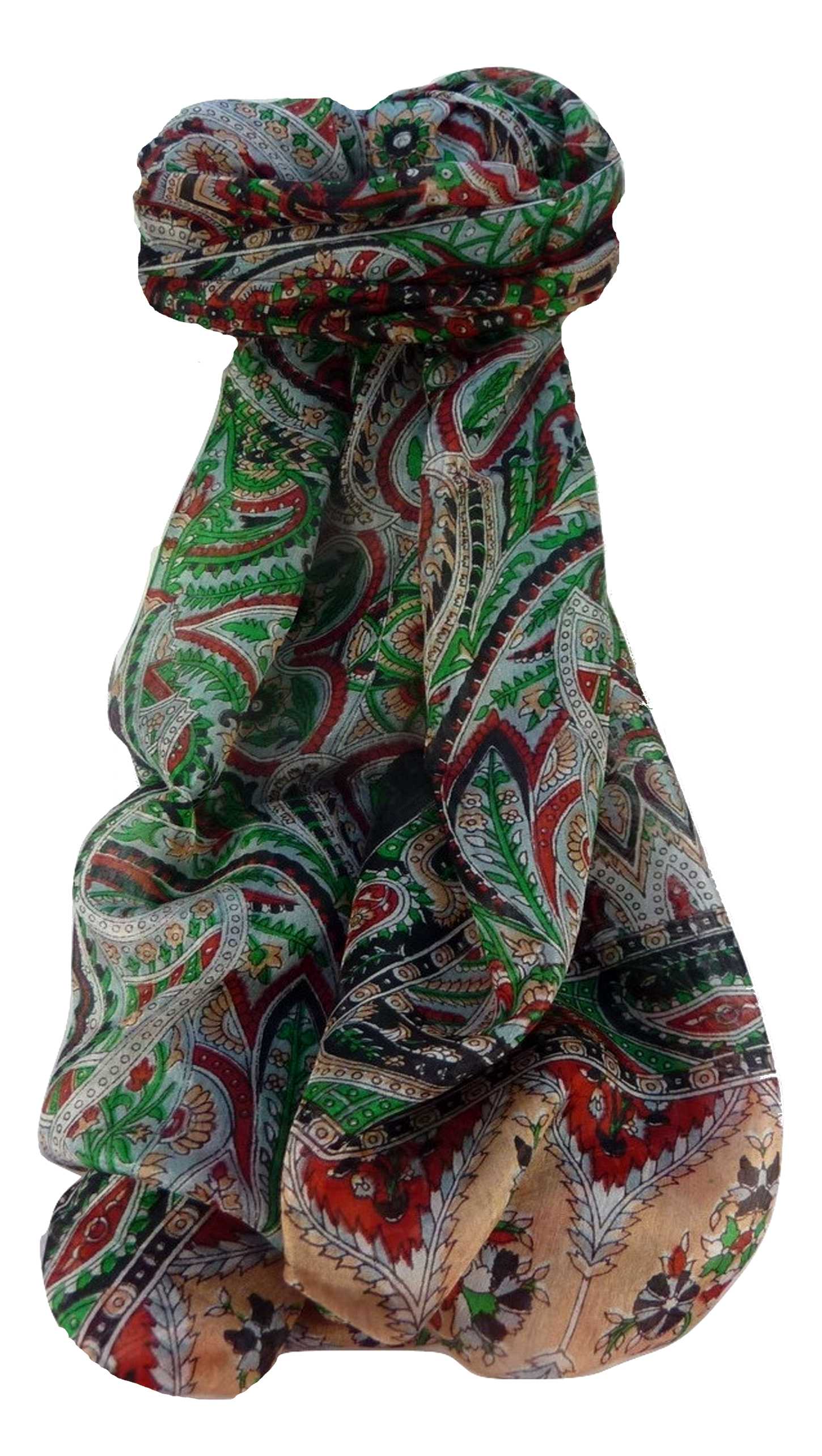 Tradizionale Sciarpa Longa di Seta Ramash Black di Pashmina & Silk