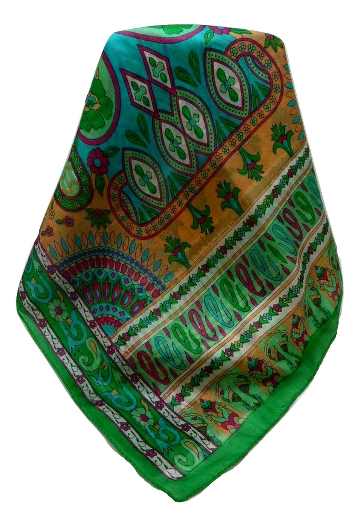 Mulberry Silk Traditional Long Scarf Shalmali Emerald by Pashmina & Silk