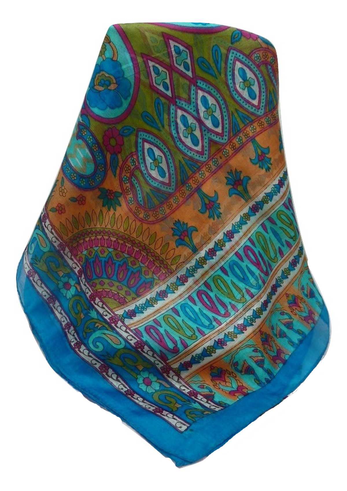 Mulberry Silk Traditional Long Scarf Shalmali Aqua by Pashmina & Silk