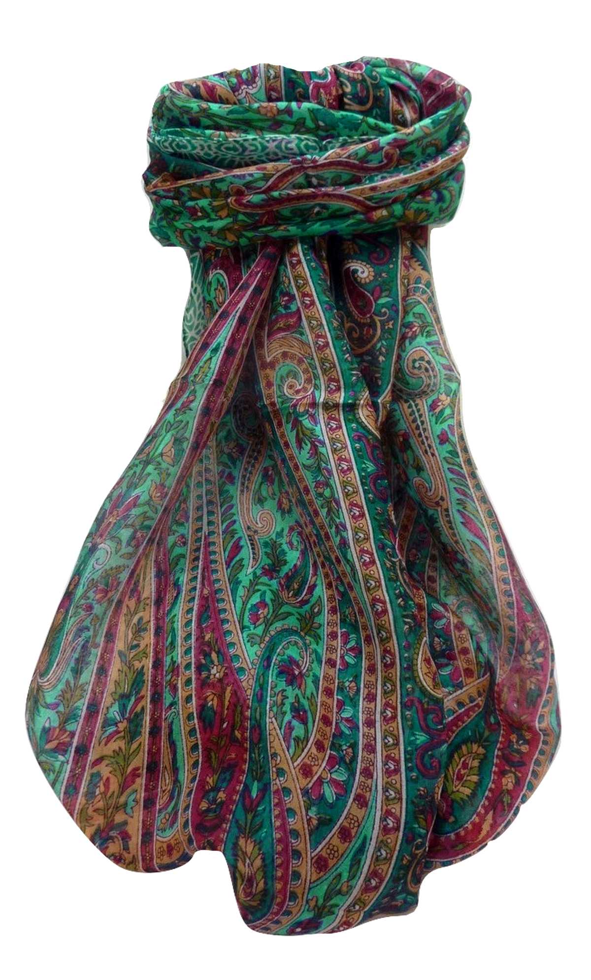 Tradizionale Sciarpa Longa di Seta Shreya Teal di Pashmina & Silk