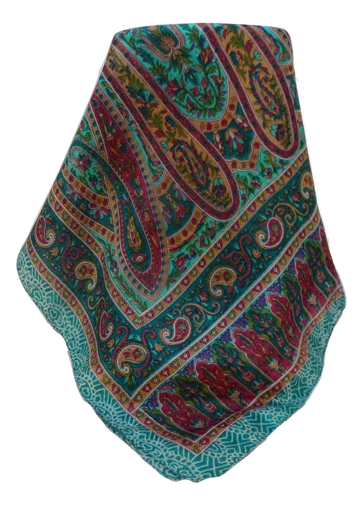 Tradizionale Sciarpa Longa di Seta Shreya Teal di Pashmina & Silk