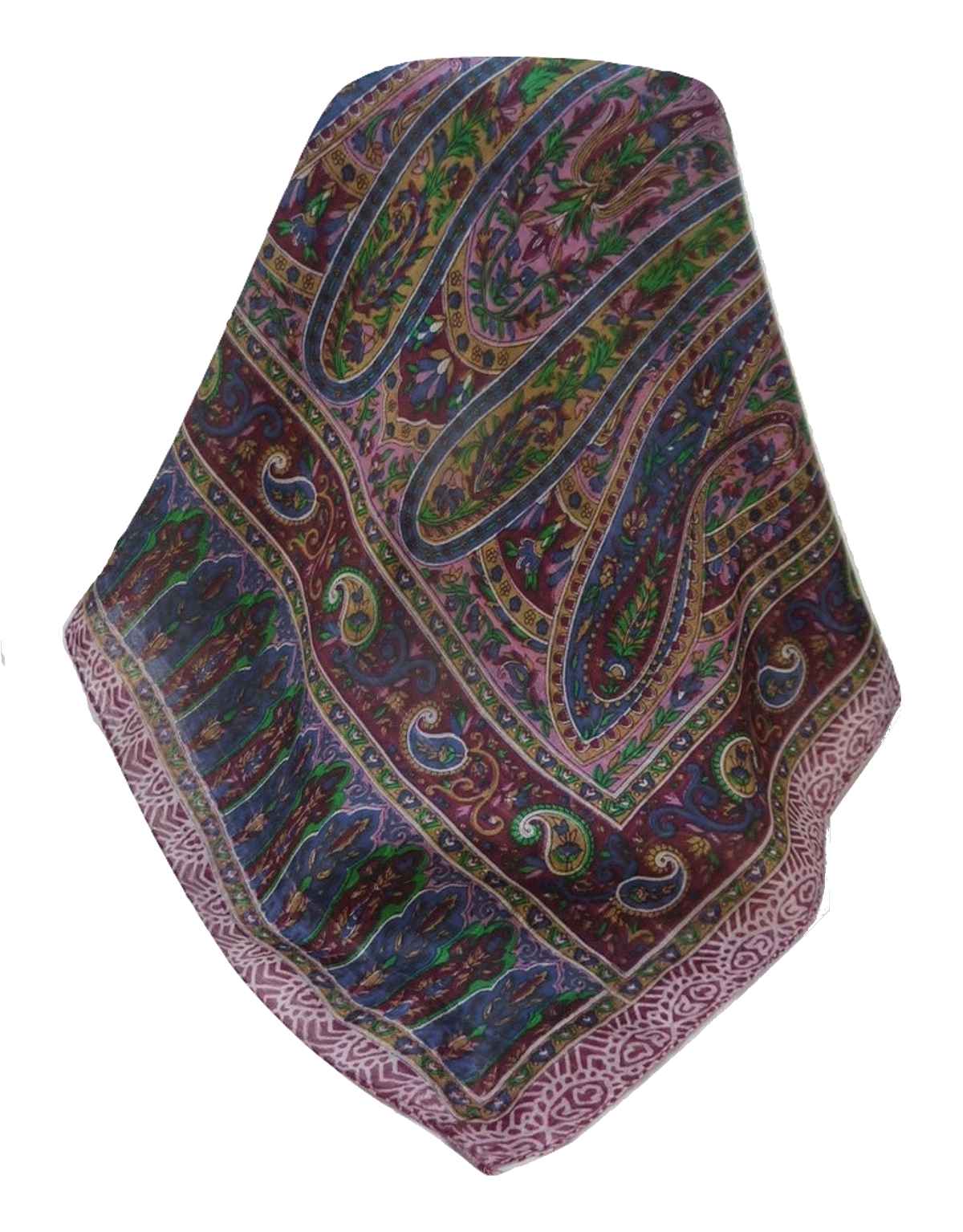 Tradizionale Sciarpa Longa di Seta Shreya Wine di Pashmina & Silk