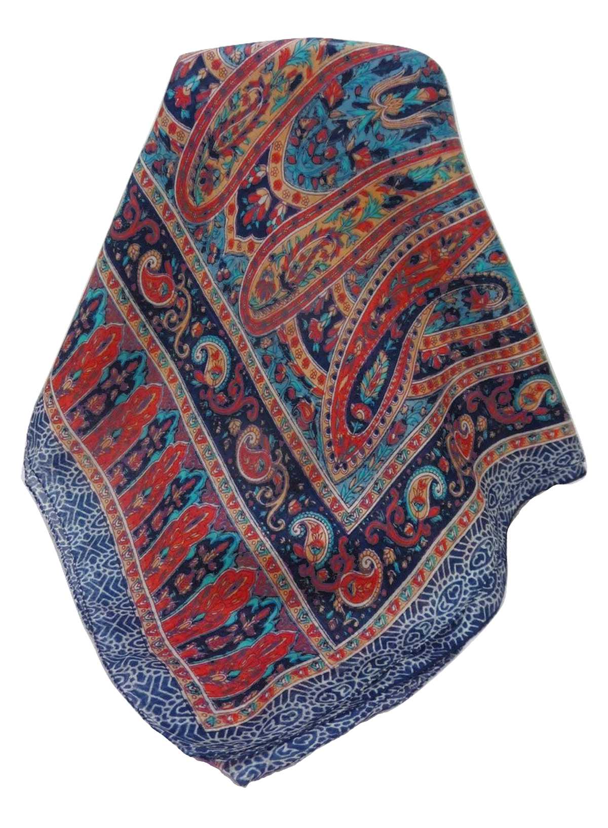 Tradizionale Sciarpa Longa di Seta Shreya Navy di Pashmina & Silk