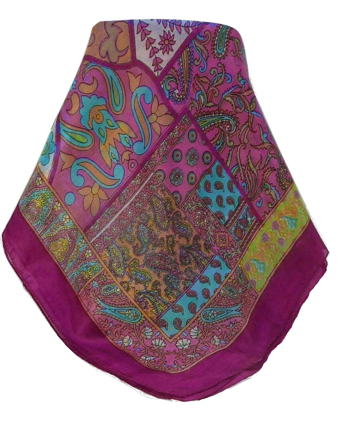 Tradizionale Sciarpa Quadrata di Seta Qia Violet di Pashmina & Silk