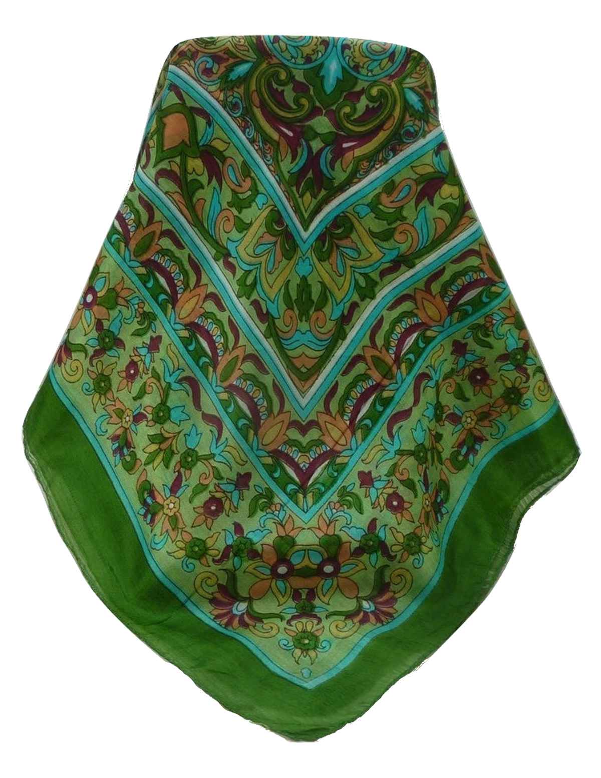 Mulberry Silk Traditional Square Scarf Quira Sage by Pashmina & Silk