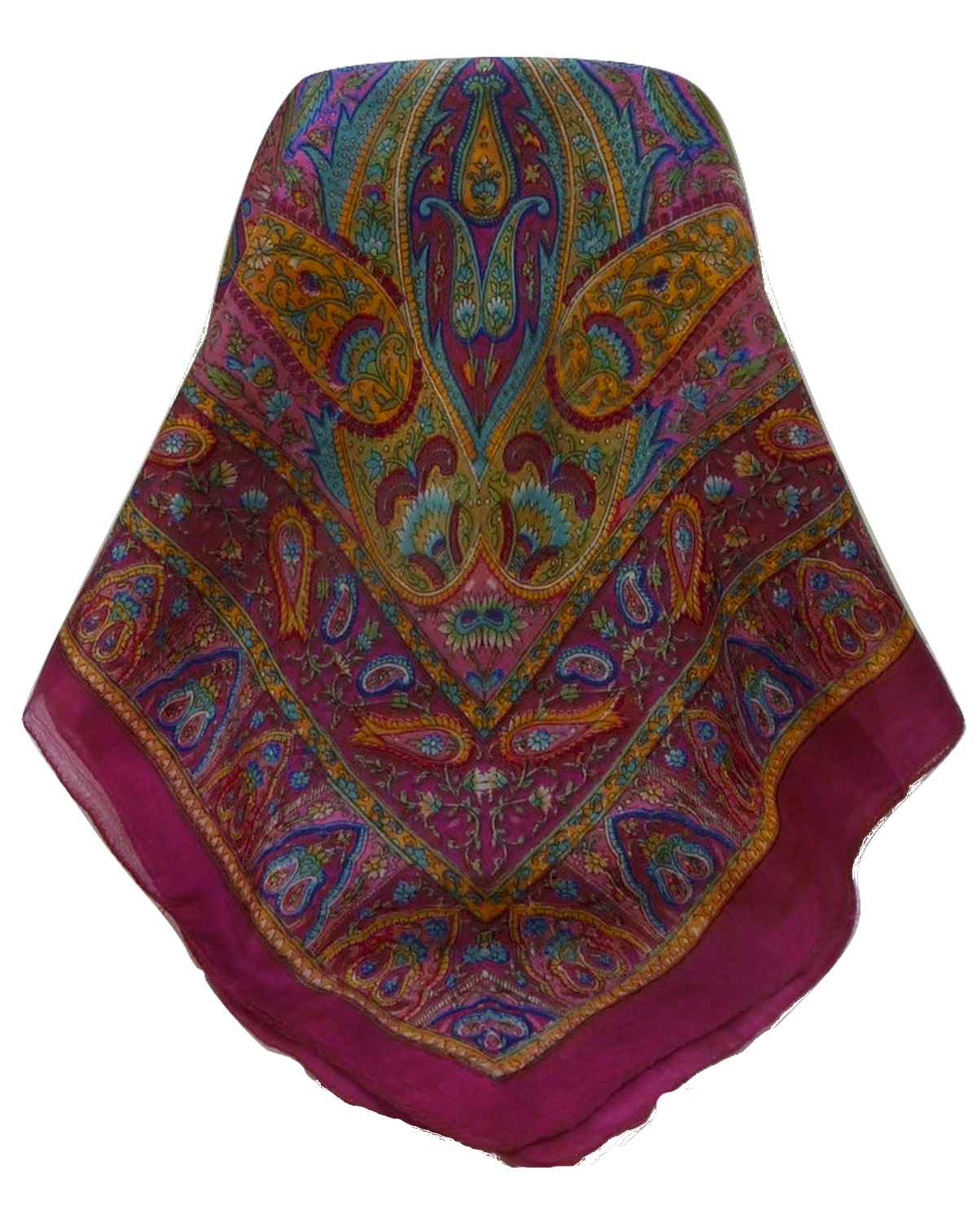 Tradizionale Sciarpa Quadrata di Seta Zoi Violet di Pashmina & Silk