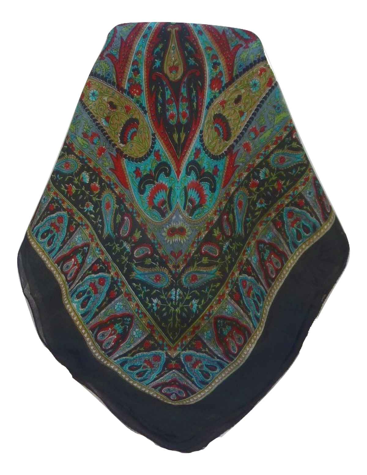 Tradizionale Sciarpa Quadrata di Seta Zoi Black di Pashmina & Silk