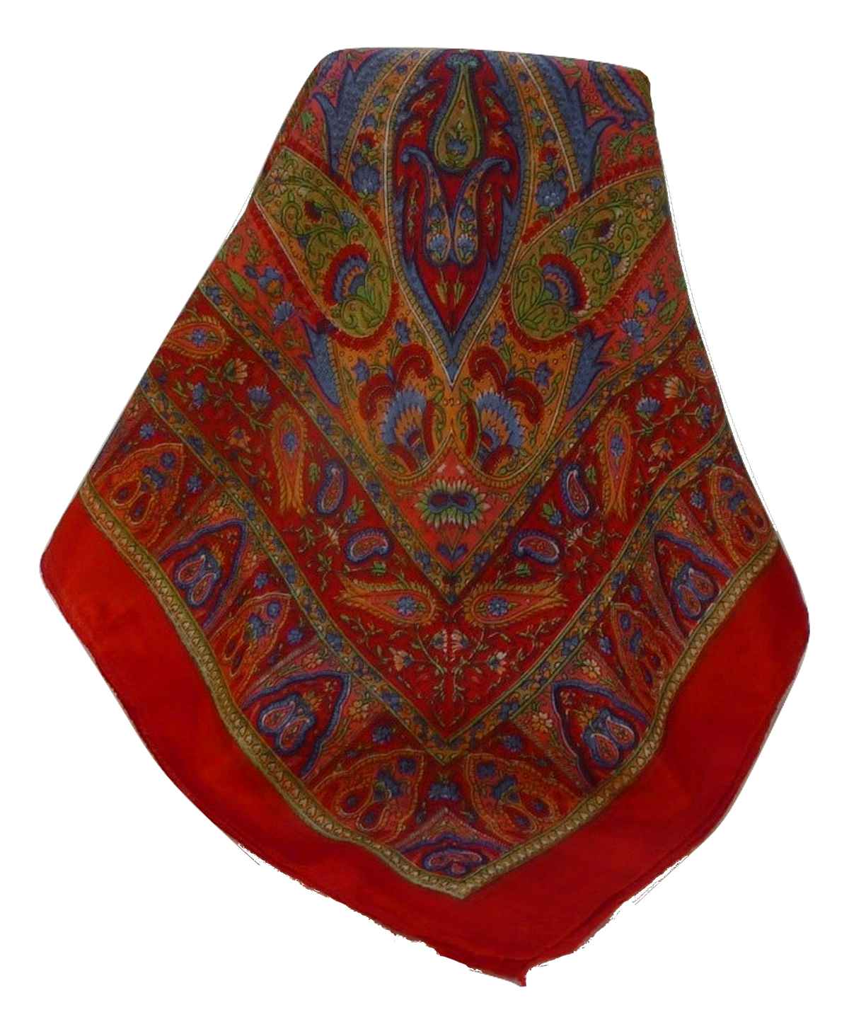 Tradizionale Sciarpa Quadrata di Seta Zoi Scarlet di Pashmina & Silk