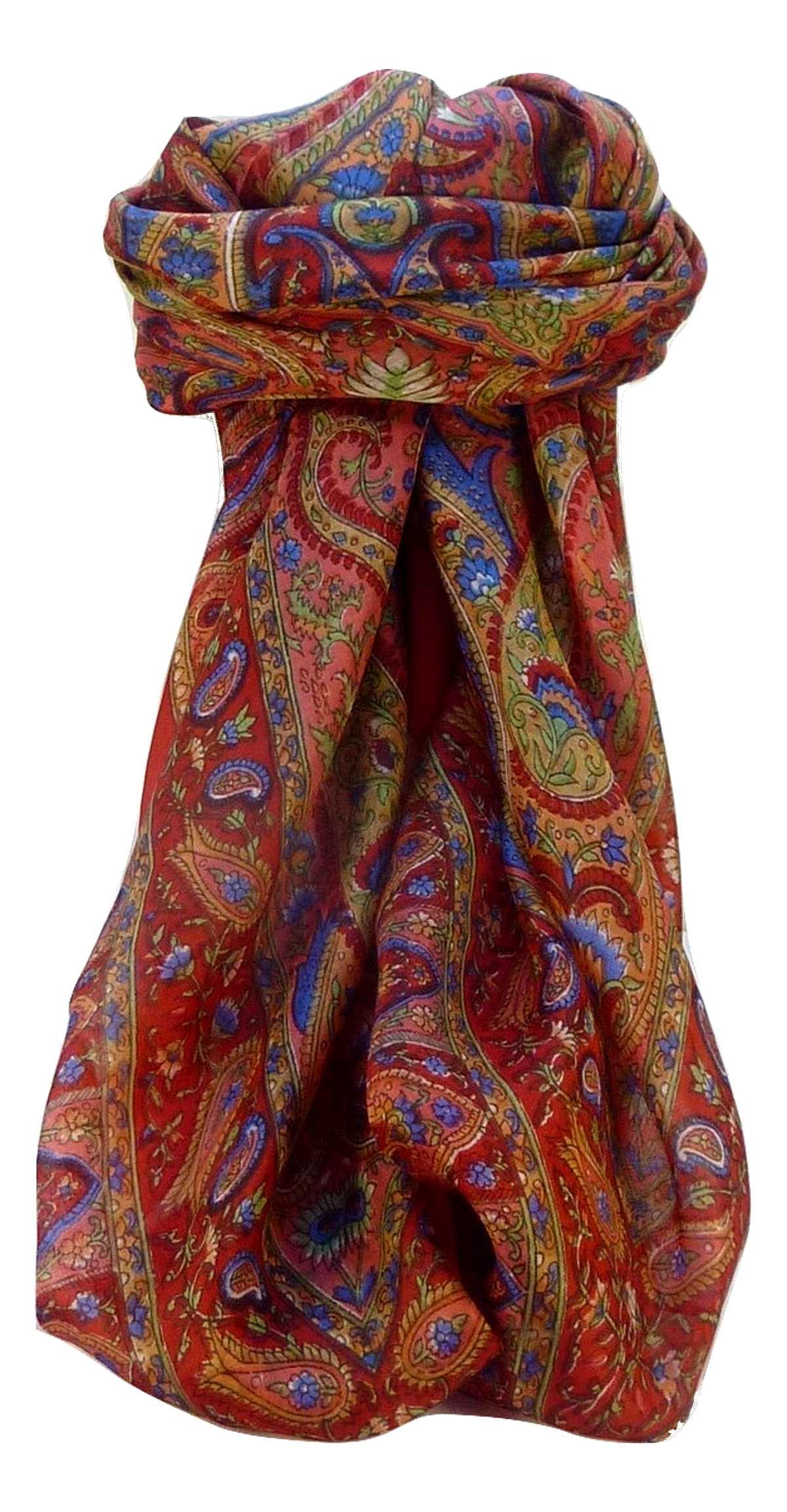 Tradizionale Sciarpa Quadrata di Seta Zoi Scarlet di Pashmina & Silk
